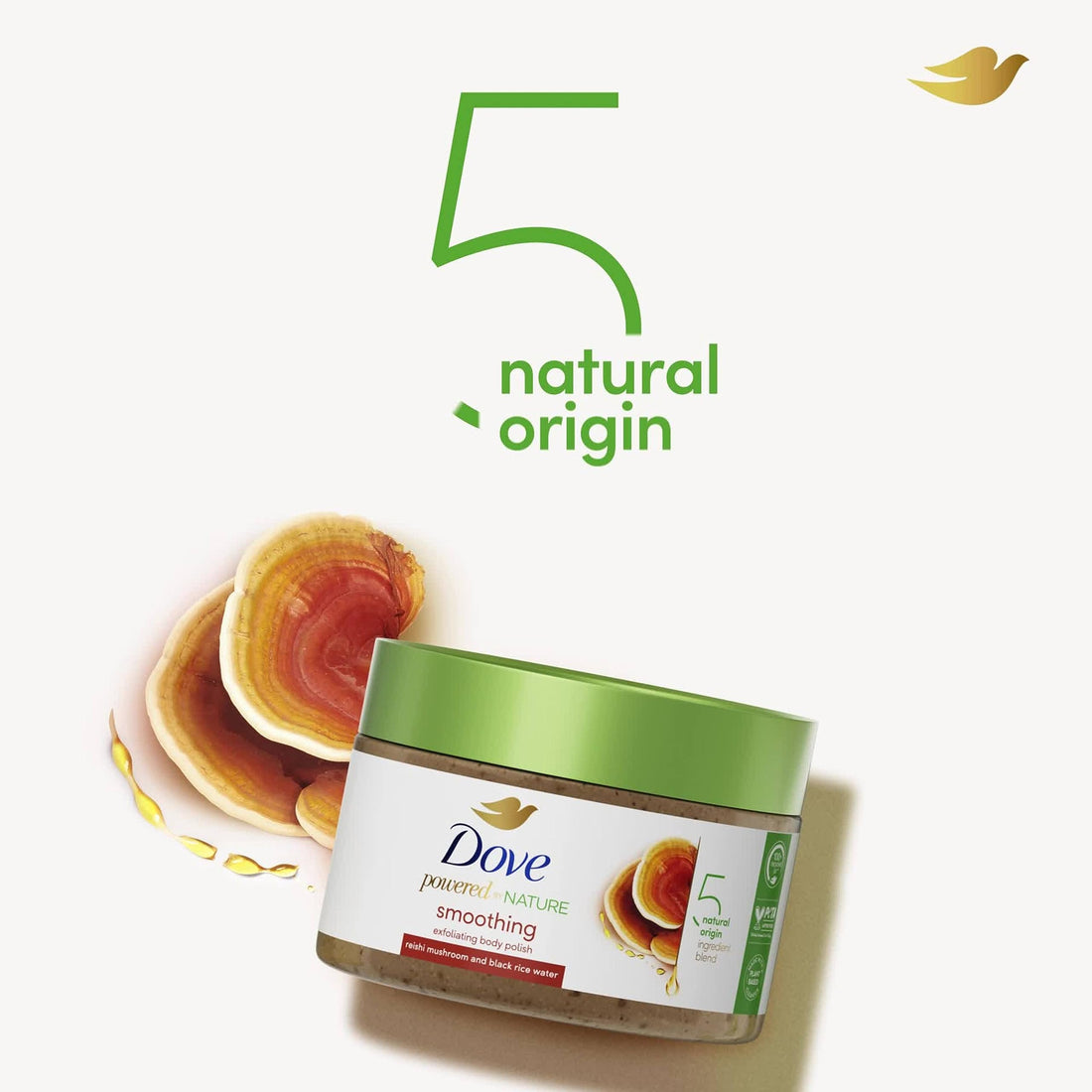 Dove Powered By Nature Smoothing Body Polish Exfoliating With 5 Natural Origin Ingredient Blend For Skin Care 10.5 oz (Pack of 1)