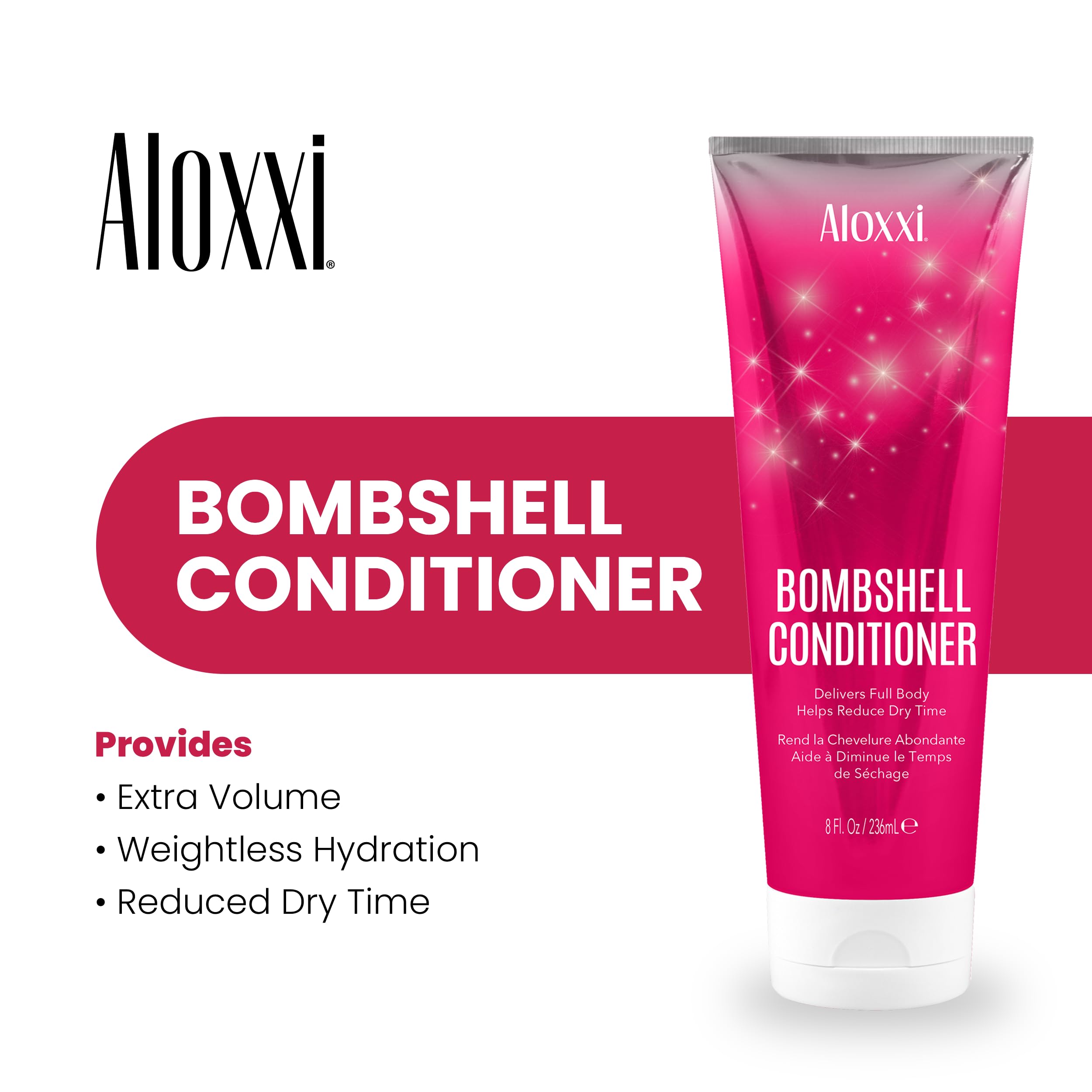 ALOXXI Bombshell Conditioner Reduces Drying Time and Nourishes without Weighing Hair Down with Quartz Dust, Sugar Starch & Bombshell Boost, 8 fl. oz.