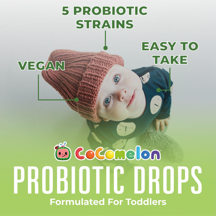 MaryRuth Organics Cocomelon Toddler Probiotic Liquid Drops | Kids Probiotics for Ages 1-3 | 5 Probiotic Strains | 150 Billion CFU Per Serving | USDA Organic | Sugar Free | Gluten Free | 1 Fl Oz