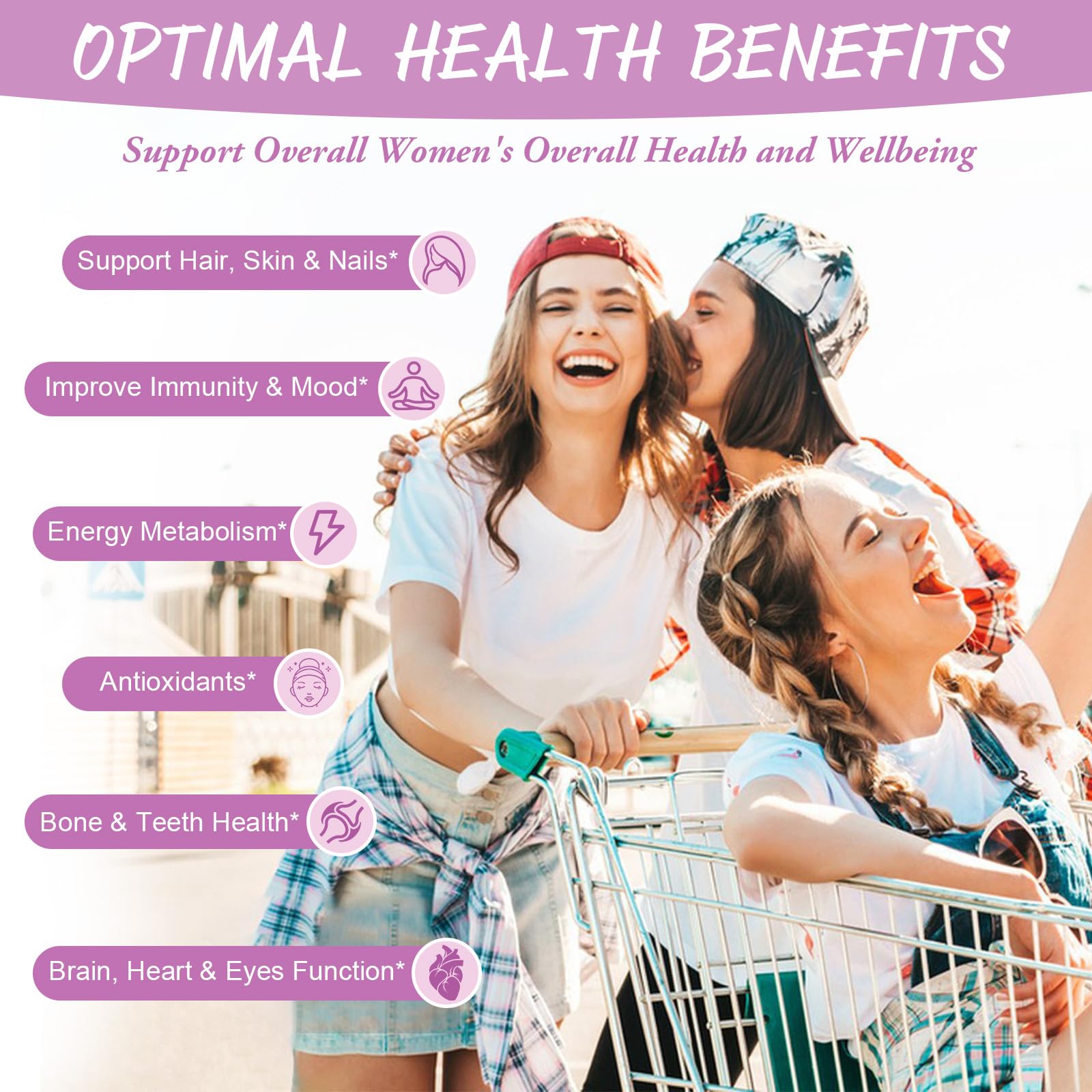 Totaria Sugar Free Multivitamin Gummies for Women 14+ w/Inositol, Iron, Folate, Biotin, Womens Daily Multivitamin Gummy w/Vitamin A, D, C, B, Support Hair, Skin, Energy, Immune, Strawberry Flavor