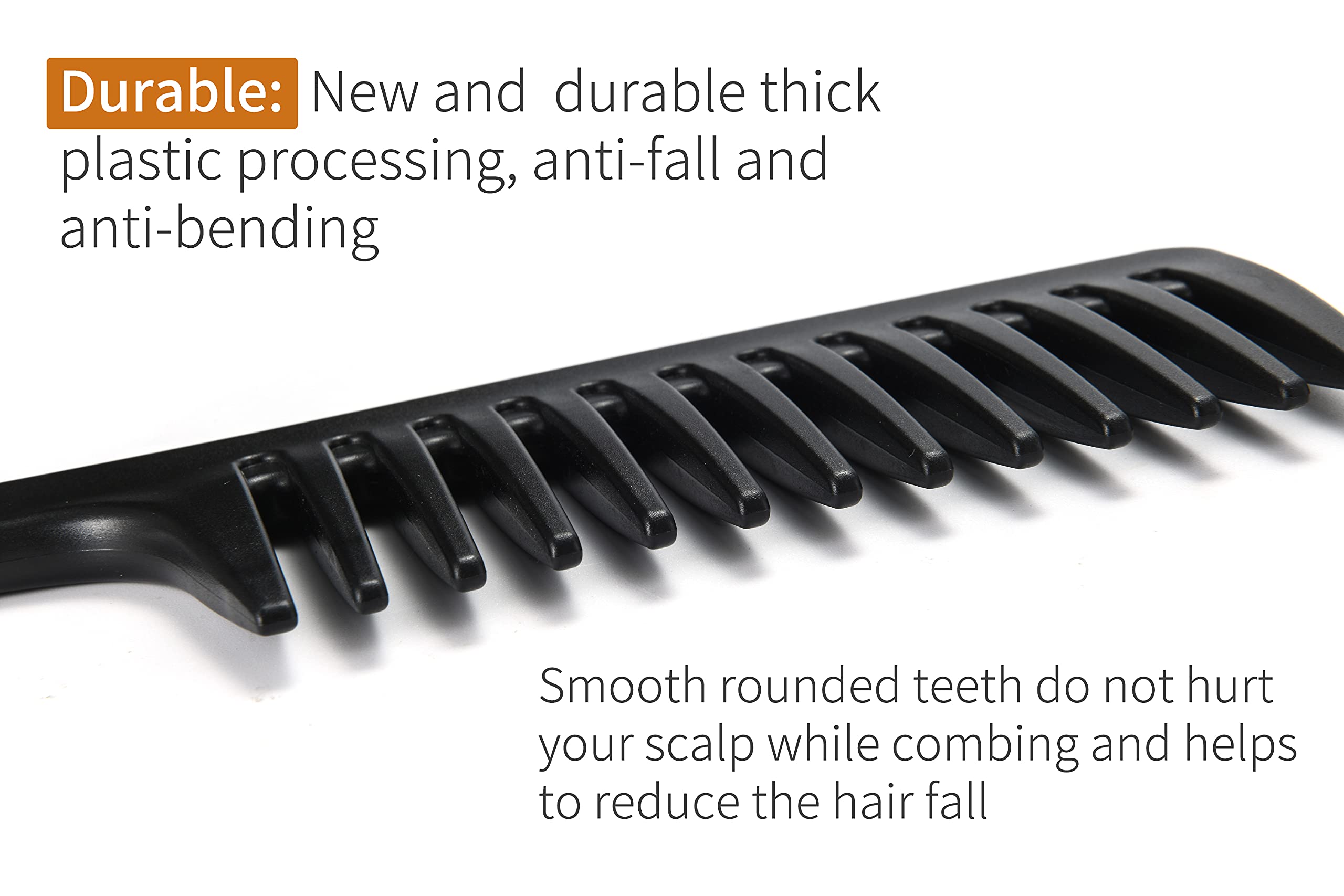 Wide Tooth and Large Detangling Comb, Durable Brush for Styling and Professional Care, Suitable for Curly, Long, Wet Hair Types
