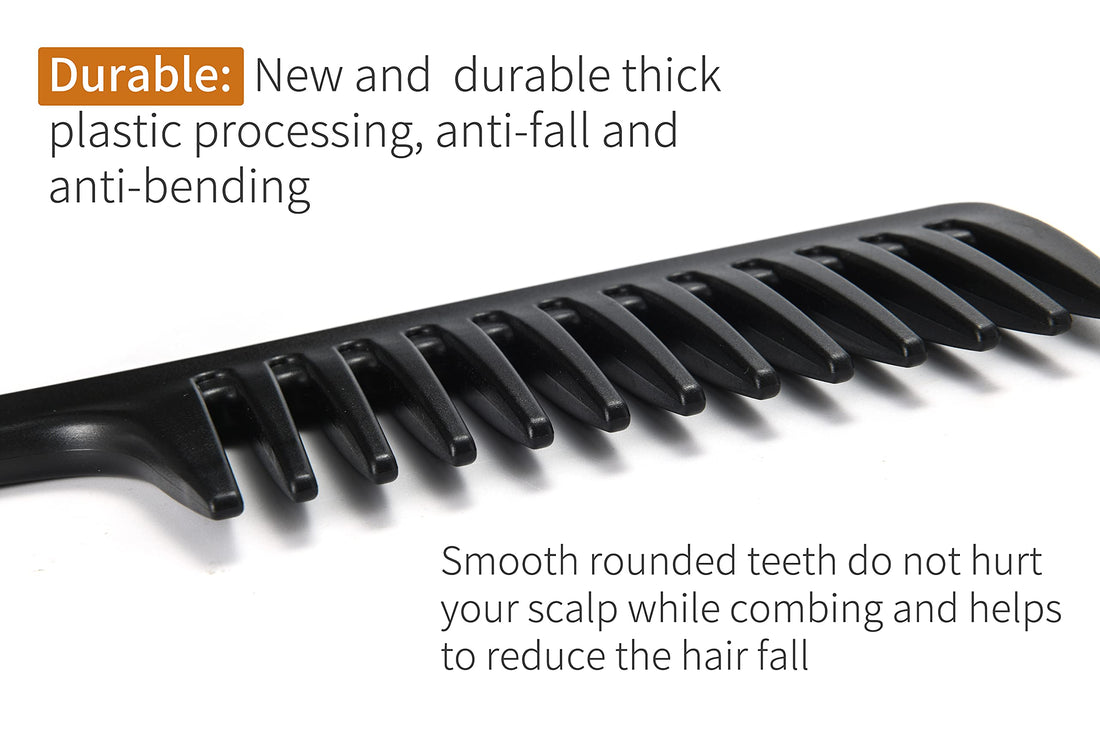 Wide Tooth and Large Detangling Comb, Durable Brush for Styling and Professional Care, Suitable for Curly, Long, Wet Hair Types