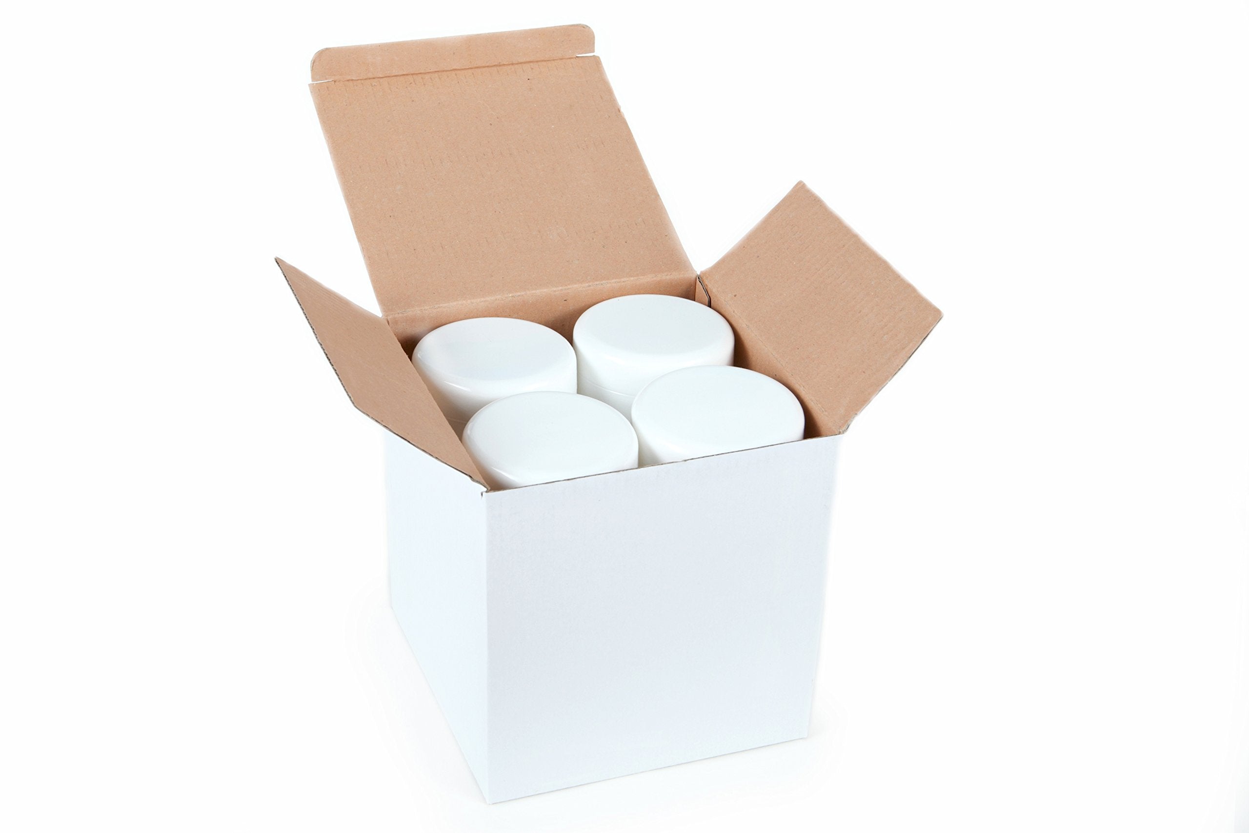 Vivaplex, 12, White, 4 oz Cosmetic Jars, with Inner Liners and Dome Lids