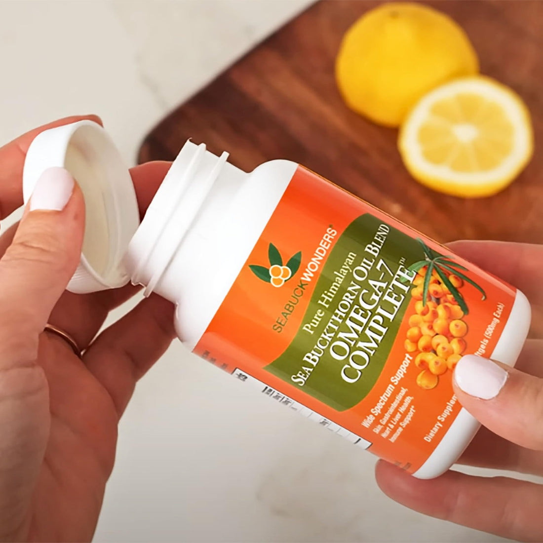 SeabuckWonders Sea Buckthorn Oil Blend, Omega-7 Complete, Max Potency, 120 Count Softgels