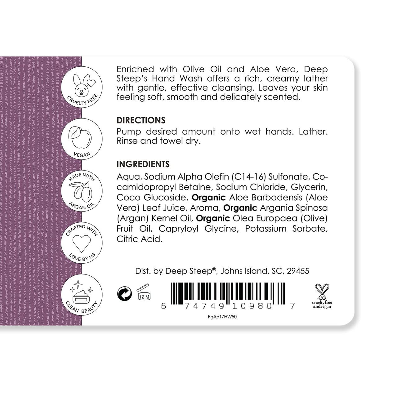 Deep Steep Argan Oil Liquid Hand Wash, Fig Apricot, 17.6 Fluid Ounce