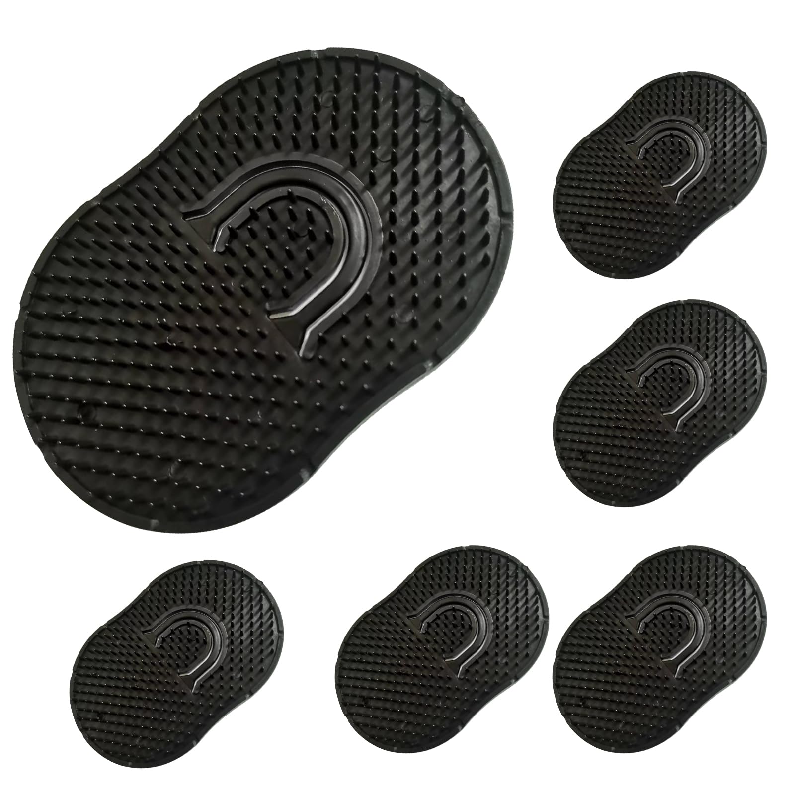 Soft 'N Style 6 Packs Pocket Palm Combs, Shampoo Comb, Massager Hair Brush Comb, Scalp Massager Brush Comb, Wave brush, Palm hair brush (Black)