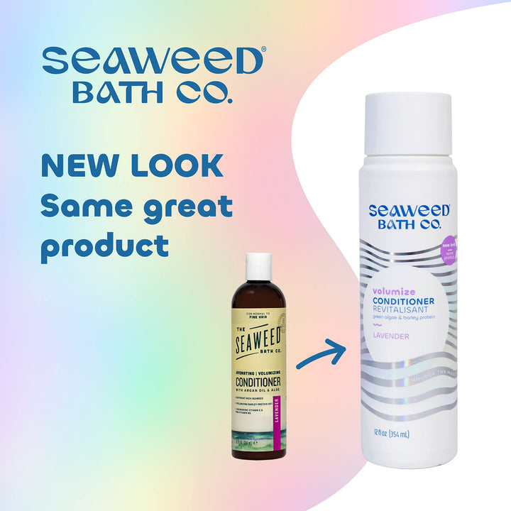 The Seaweed Bath Co. Volumizing Conditioner, Lavender, Natural Organic Bladderwrack Seaweed, Vegan and Paraben Free, 12oz
