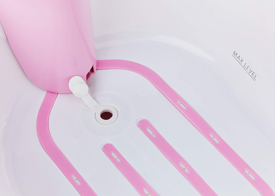 Summer Infant Lil Luxuries Whirlpool Bubbling Spa & Shower (Pink) Luxurious Baby Bathtub with Circulating Water Jets, 2 Piece Set (Pack of 1)
