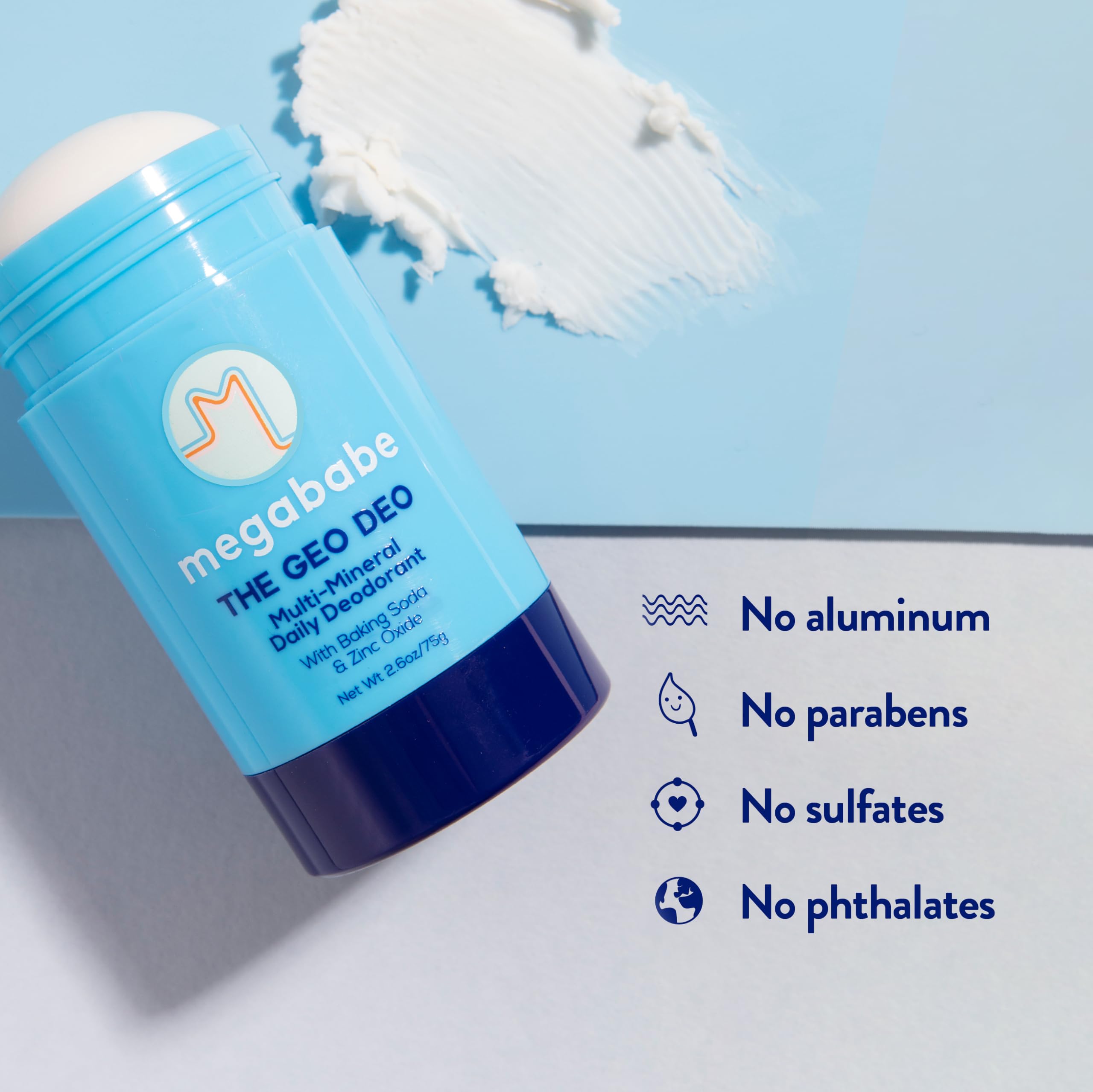 Megababe Daily Deodorant - The Geo Deo with Multi-Minerals | 72 hour Odor Protection | Aluminum-Free, All Natural | 2.6 oz