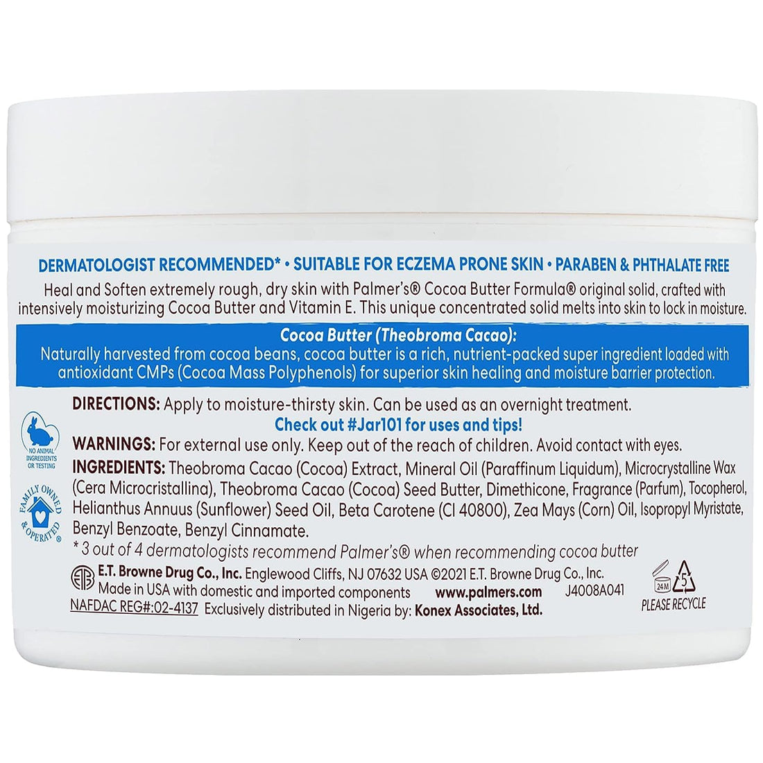 Palmer's Cocoa Butter Jar With E 7.25 oz 2 Piece