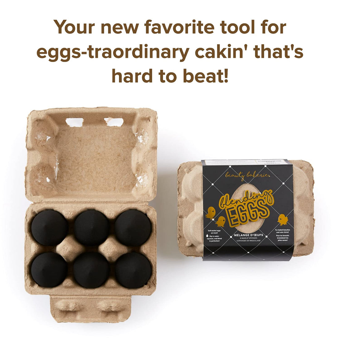 Beauty Bakerie - Black Egg-cellence Beauty Sponges. Makeup Blending Eggs. (6 Sponges)