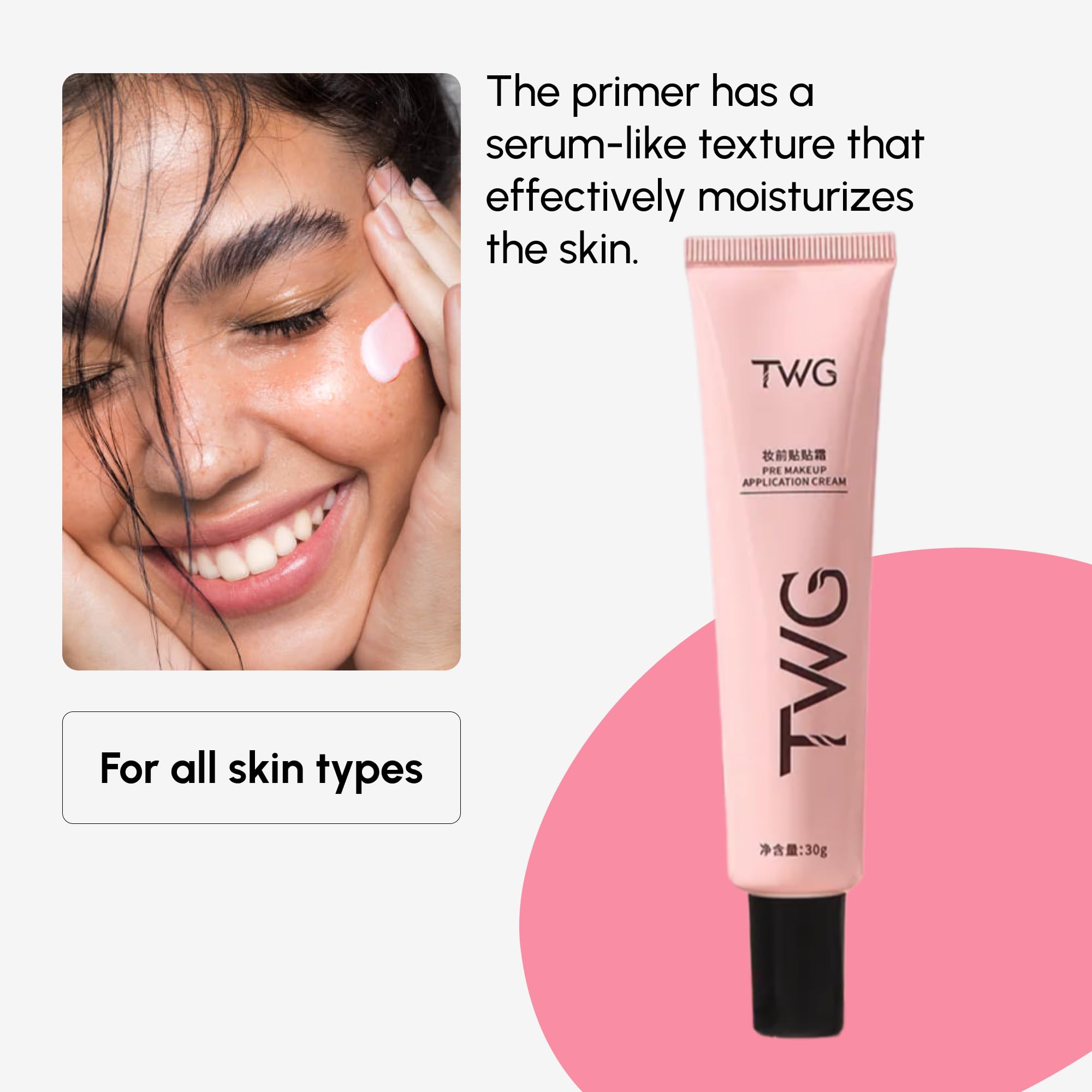 Pore Minimizing Face Primer, Long-Lasting BB Cream, Makeup Primer & Moisturizing Face Cream for Smooth, Flawless Skin