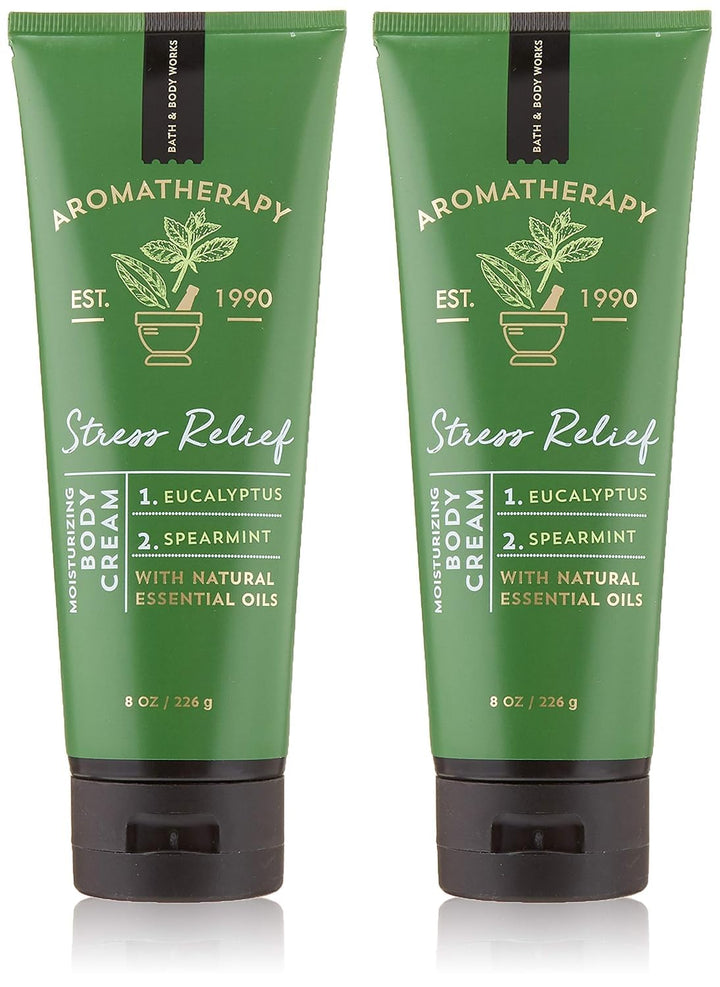 Bath & Body Works Aromatherapy Eucalyptus & Spearmint Body Cream with Natural Essential Oils 8 Ounce (Eucalyptus & Spearmint), 1 item