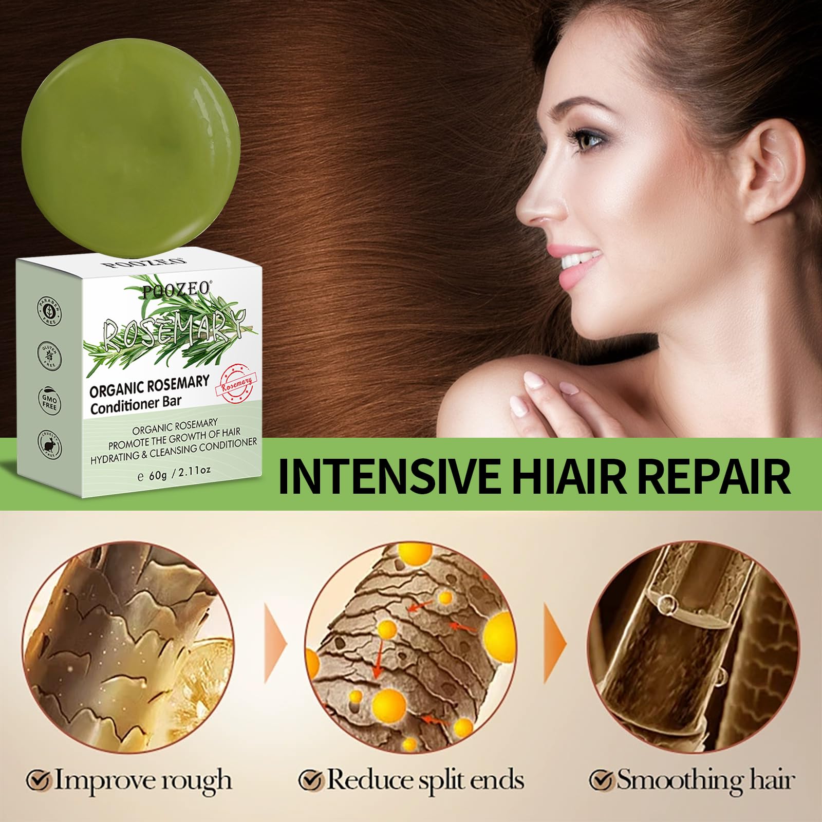 DBEAUTYM 2 Pack Rosemary Shampoo Conditoner Bar Set,Thinning Hair-Volume Shampoo & Conditioner Bar for Men and Women,Hair Thickening & Regrowth Treatment,Hair Growth Soap for Anti-Hair Loss