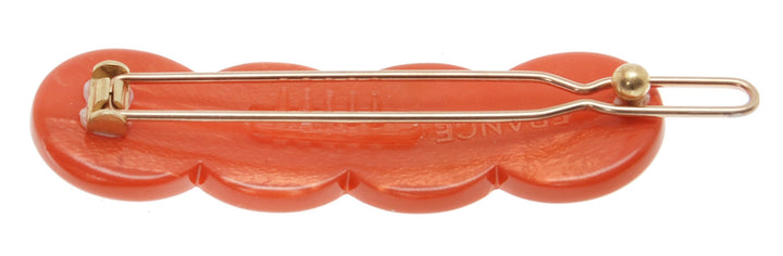 Nacro Coral : France Luxe Scalloped Tige Boule Barrette - Nacro Coral