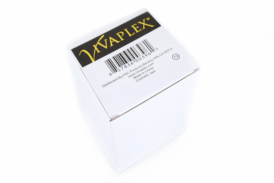 Vivaplex, 12, White, 4 oz Cosmetic Jars, with Inner Liners and Dome Lids