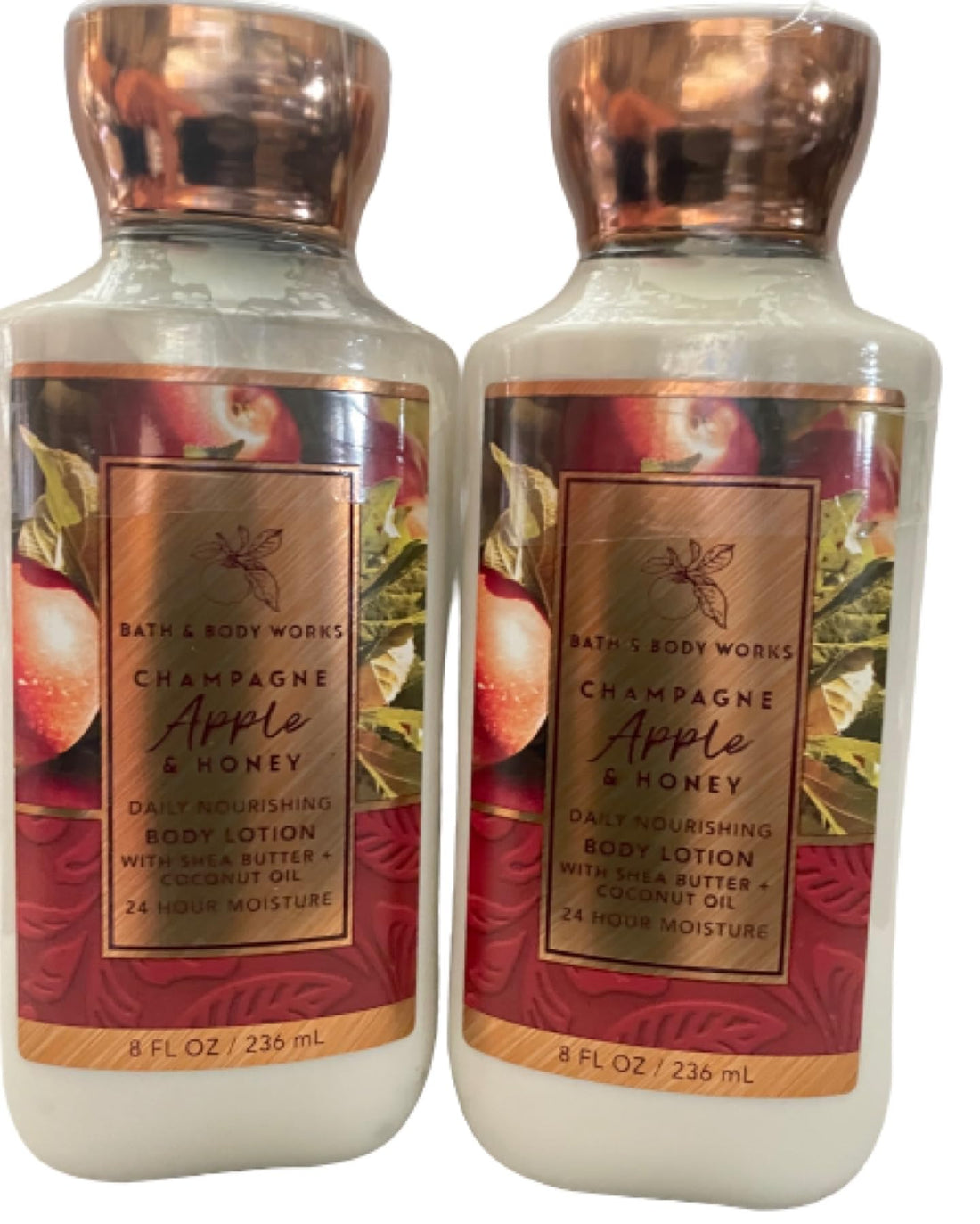 Bath and Body Works Champagne Apple & Honey Super Smooth Body Lotion Sets Gift For Women 8 Oz -2 Pack (Champagne Apple & Honey)