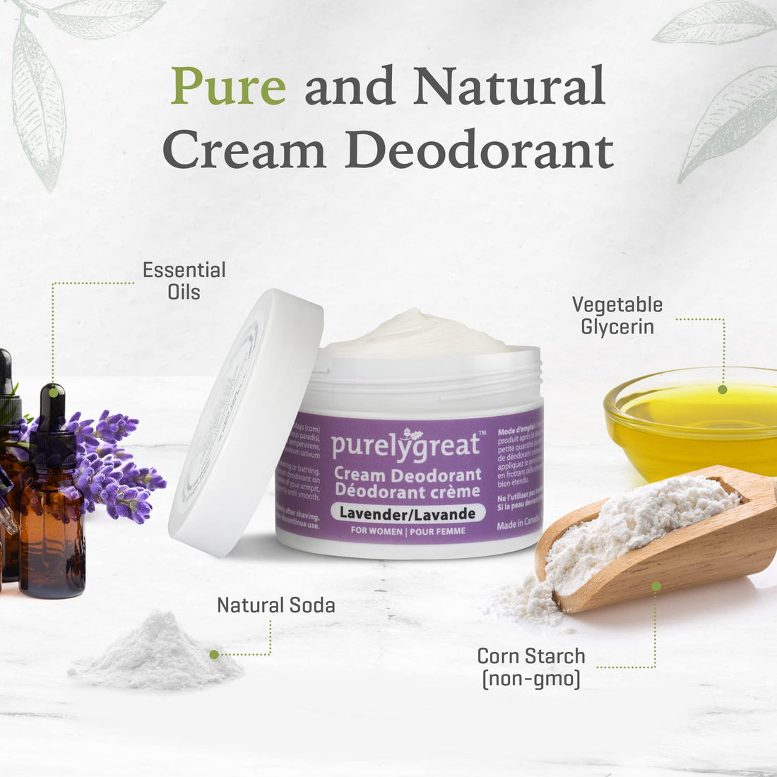Natural Deodorant for Women Lavender