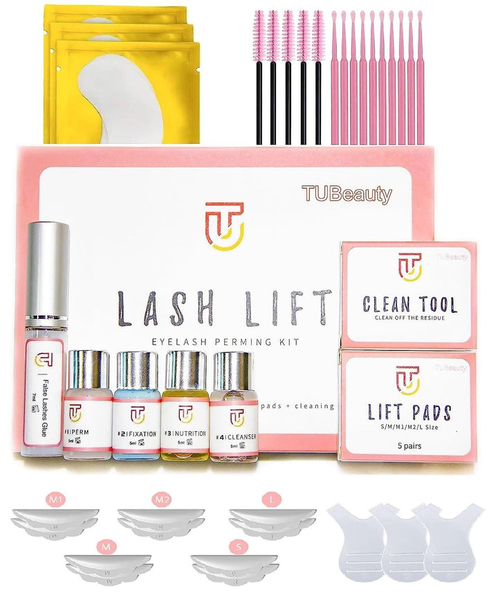 Tubeauty Eyelash Perming Kit Cilia Lift Curling Up Lotion Set Makeup Tools Lashes Lifting Cilia Lift Extension Perm Set With Rods Mini Cilia Perm Rods Glue Professional Full Eyelash Lift Perm