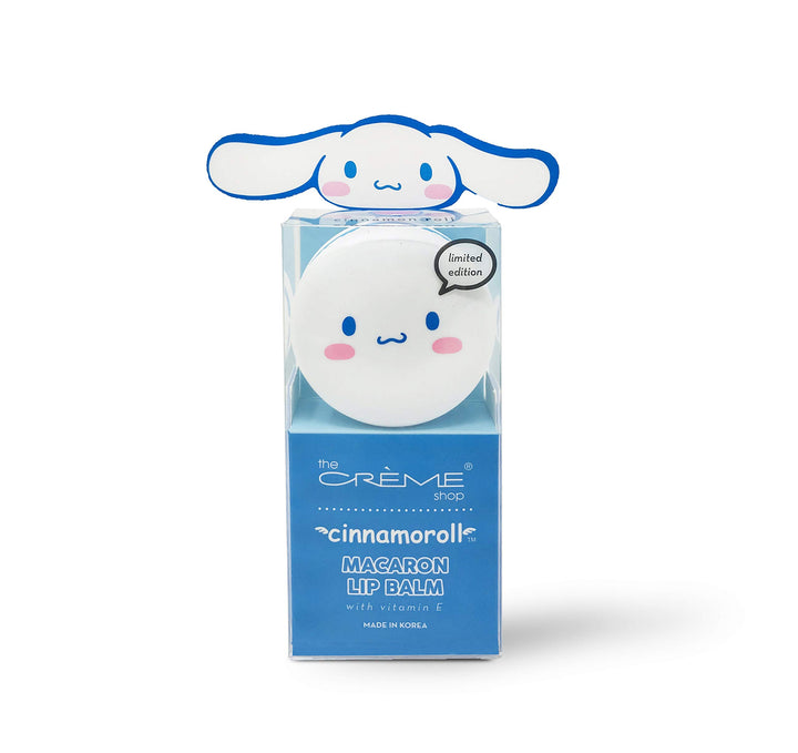 The Crème Shop x Cinnamorol Macaron Lip Balm, Korean Lip Balm with Shea Butter and Vitamin E - Cinnamon Roll