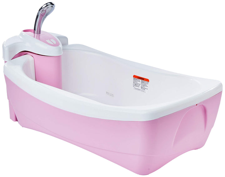 Summer Infant Lil Luxuries Whirlpool Bubbling Spa & Shower (Pink) Luxurious Baby Bathtub with Circulating Water Jets, 2 Piece Set (Pack of 1)