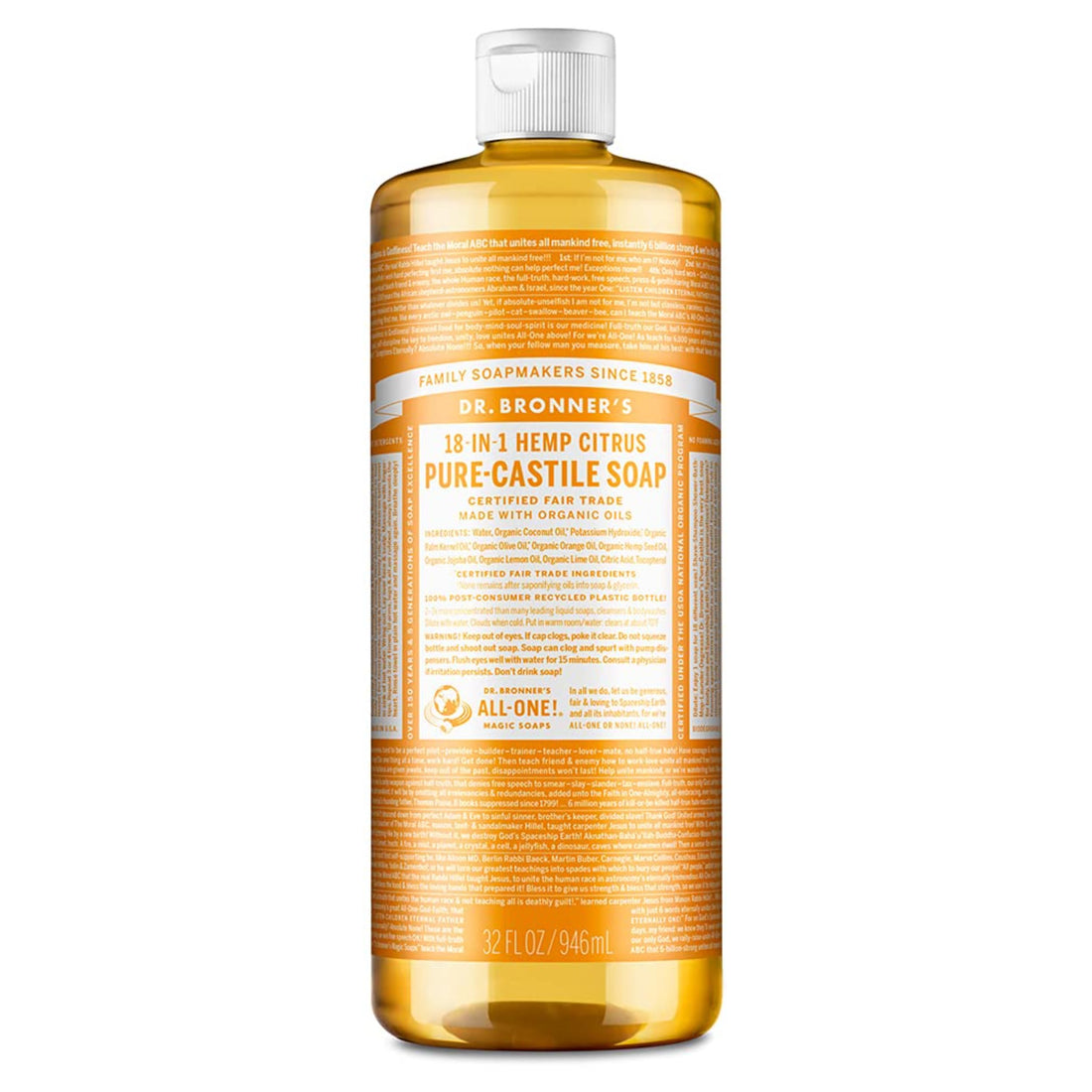 Dr Bronner's Citrus Castile Liquid Soap ( 1x32 OZ)