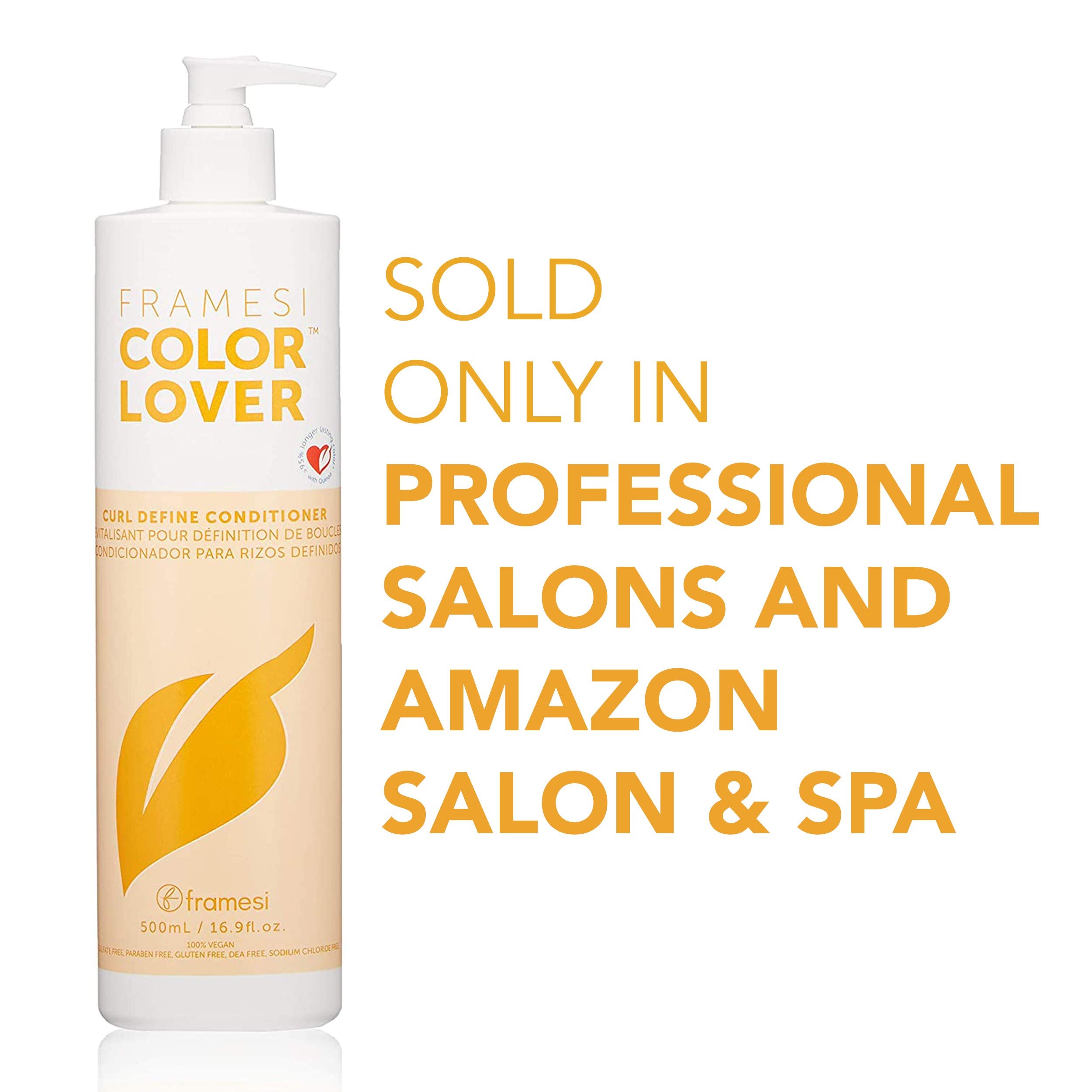 Framesi Color Lover Curl Define Conditioner, 16.9 fl oz, Conditioner for Curly Hair with Quinoa, Color Treated Hair