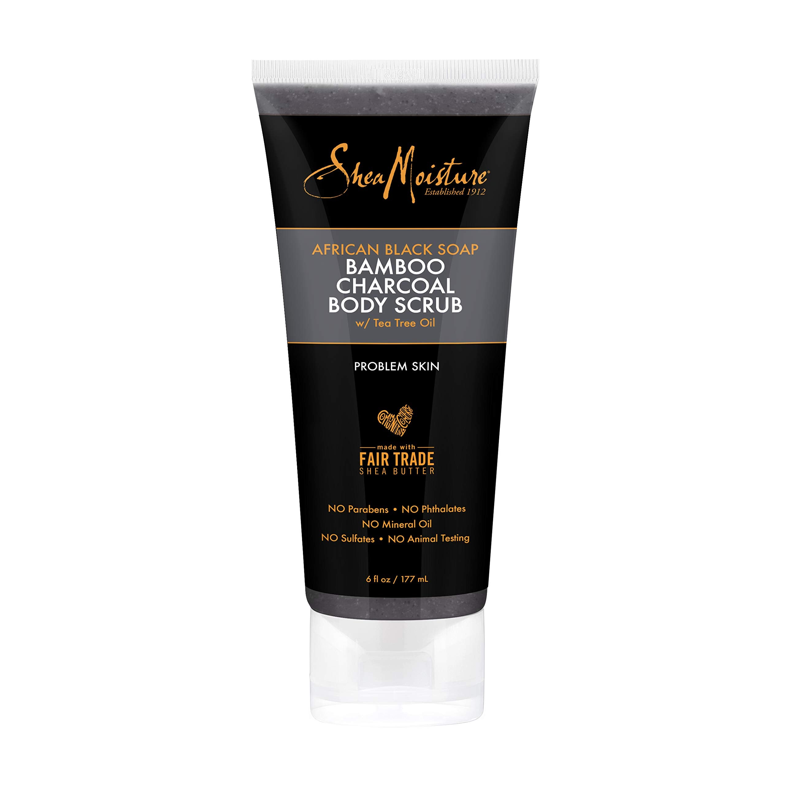 SheaMoisture African black soap bamboo charcoal body scrub exfoliate, 6 Ounce