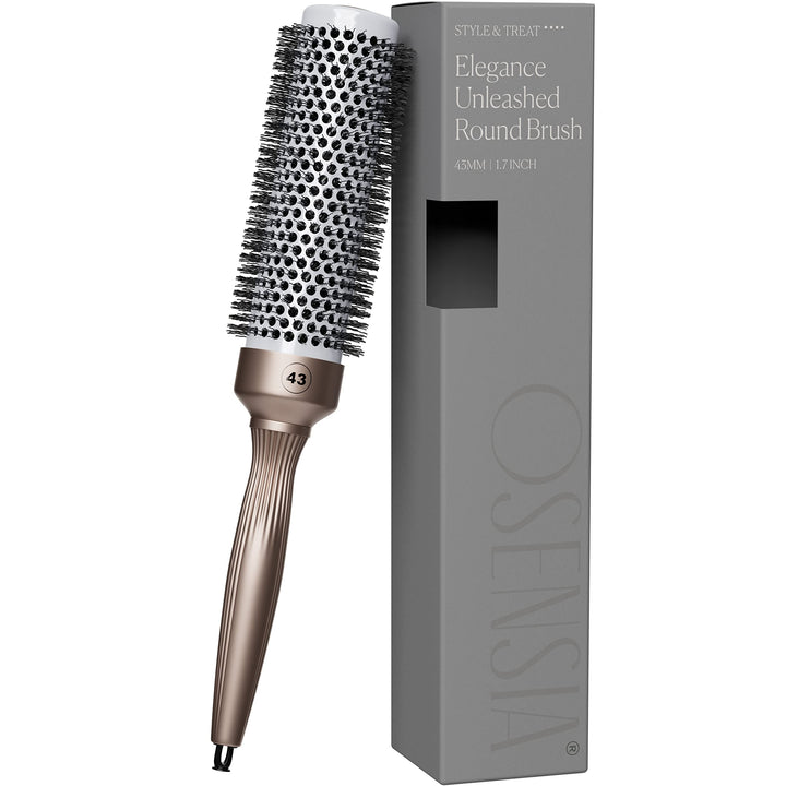 Professional Round Brush for Blow Drying 1.7 Inch – 25% Faster Dry Time - Ceramic Ionic Brush for Precise Styling & Volume – Hairbrush Adds Wave & Enhances Shine for Men & Women