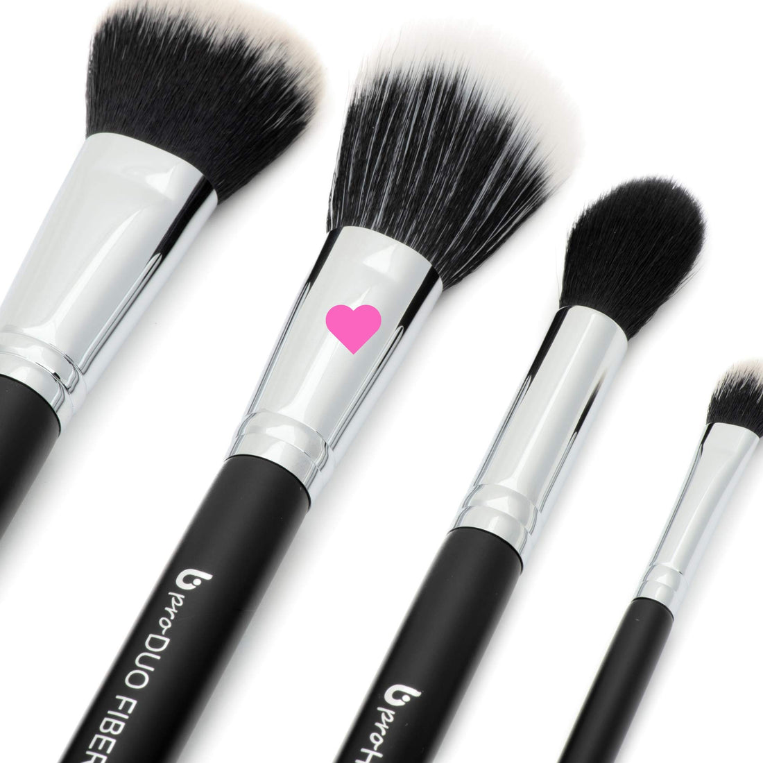 pro Duo Fiber Stippling Brush for Liquid Foundation or Contouring with Bronzer, Highlighters or Luminizers: Short & Long Bristles for Soft Blending, Buffing; Works with Creams, Powders, Minerals