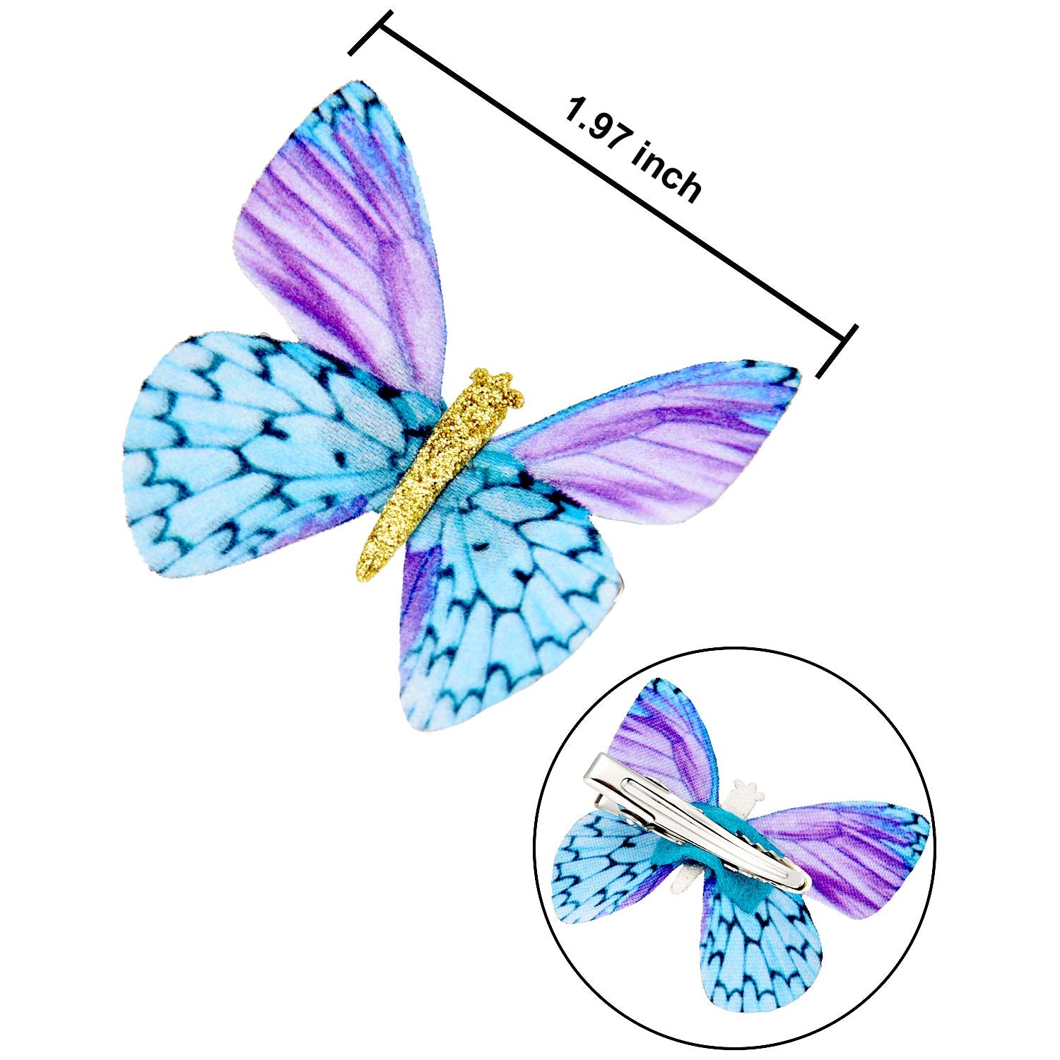 Gejoy 16 Pieces Butterfly Clips Baby Hair Clips Butterfly Glitter Barrette for Women Girl and Infant, 8 Styles