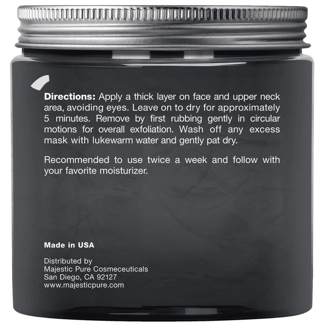 Majestic Pure Dead Sea Mud Mask - Natural Face and Skin Care - Helps Reducing Pores and Appearances of Acne and Blackheads - Soothing, and Nourishing - 8.8 oz