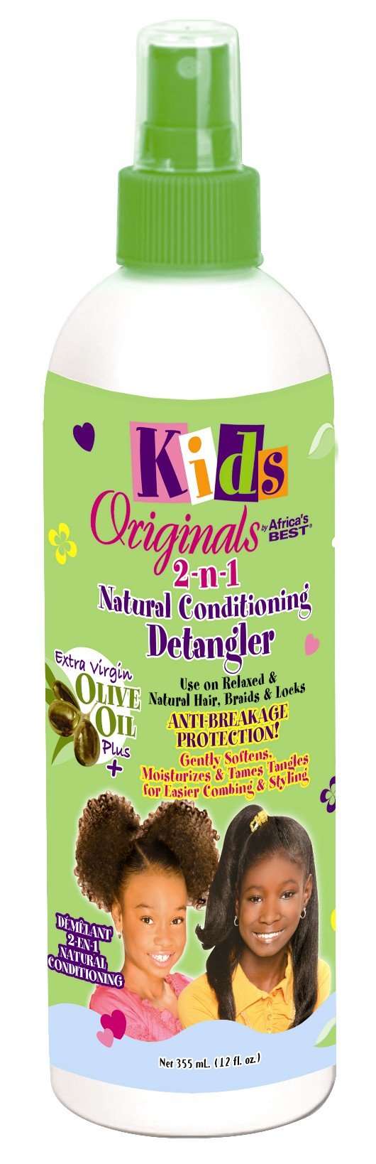 Africas Best Kids Org Detangler 2-N-1 12oz Pump (3 Pack)