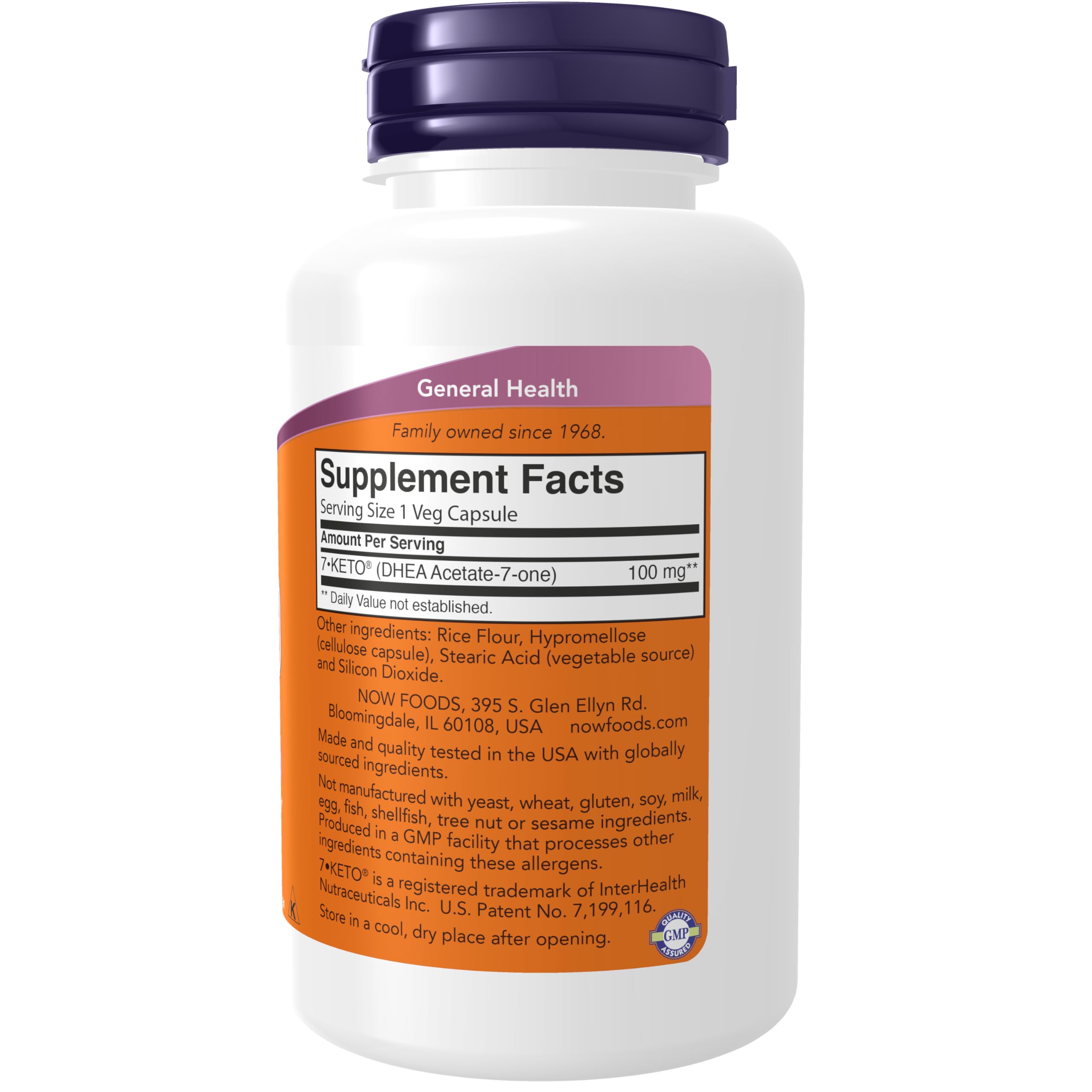 NOW Foods Supplements, 7-Keto (DHEA Acetate-7-one) 100 mg, Weight Management*, 120 Veg Capsules