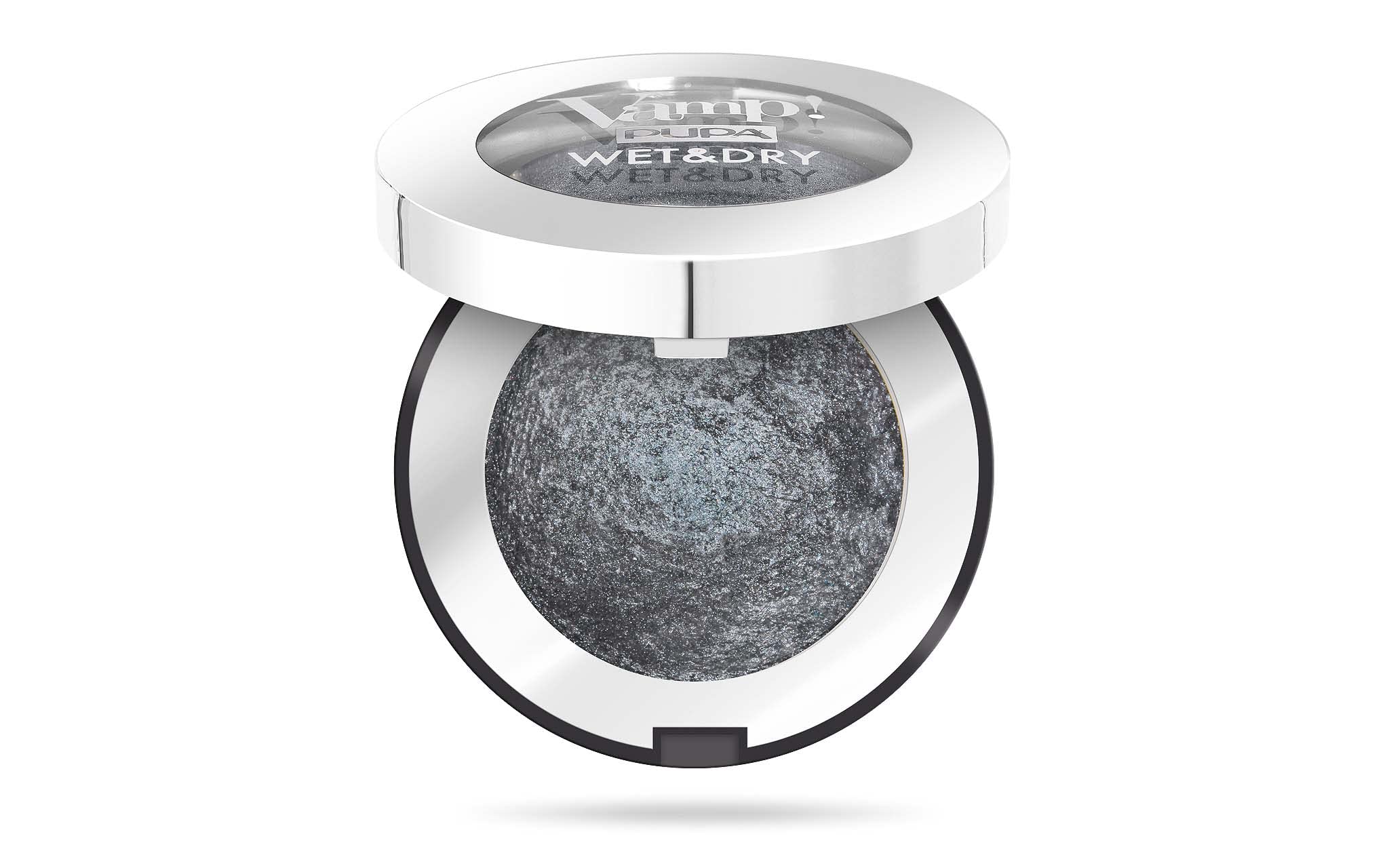Pupa Milano Vamp! Wet And Dry Baked Eyeshadow - Radiant And Vibrant Effect - Low Allergy Risk, Ophthalmologically Tested, Paraben Free, Wet And Dry Dual Use - 305 Anthracite Grey - 0.035 Oz