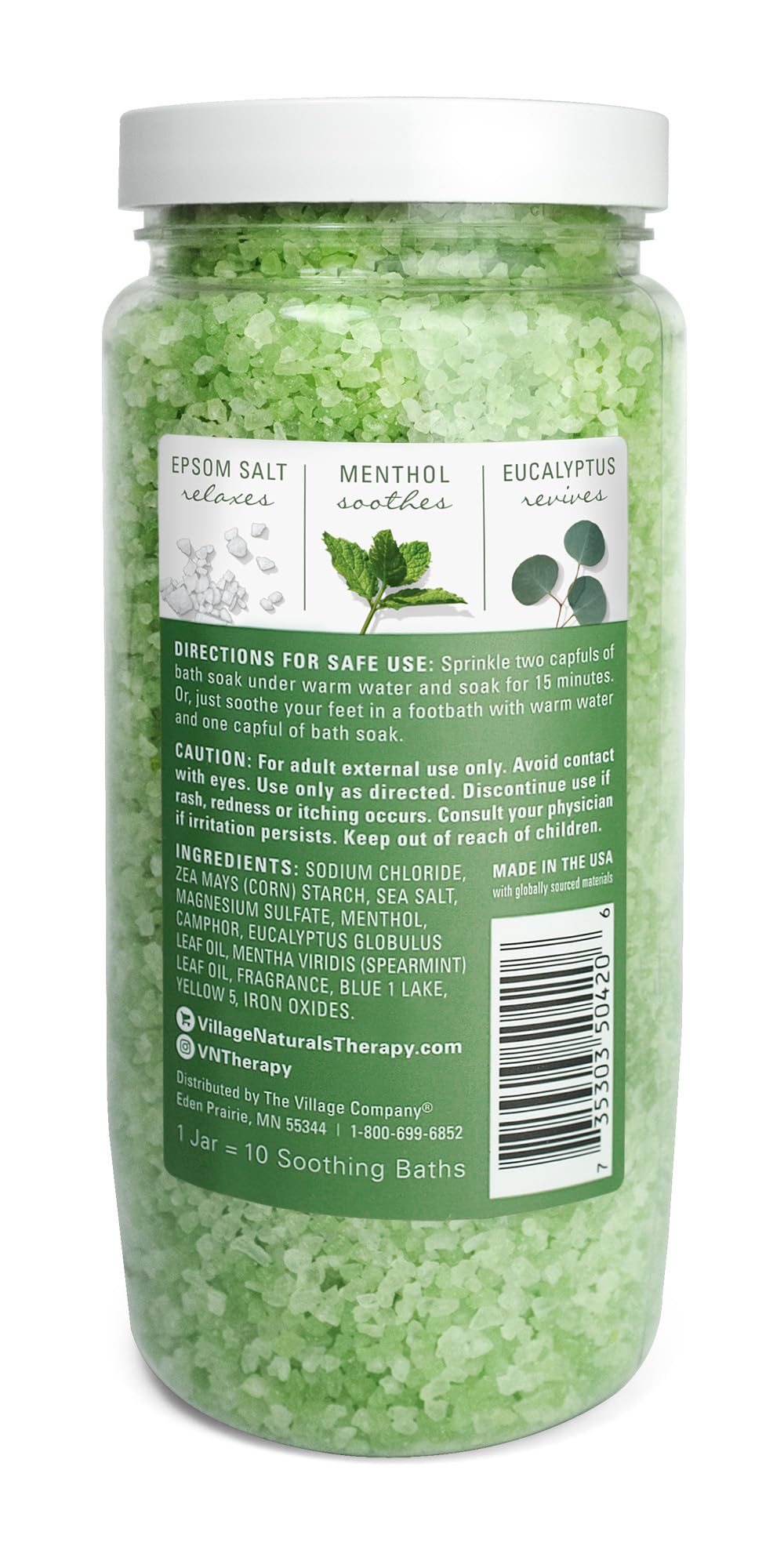 Village Naturals Therapy Aches and Pains Muscle Relief Mineral Bath Soak 20 oz. 4 pack