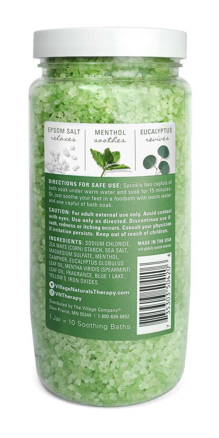 Village Naturals Therapy Aches and Pains Muscle Relief Mineral Bath Soak 20 oz. 4 pack