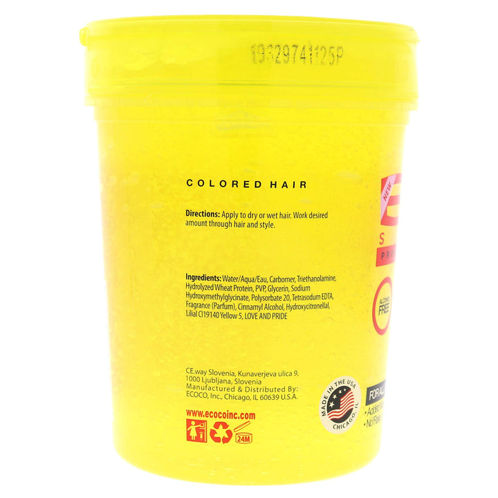 ECOCO EcoStyler Styling Gel Color Treated Max Hold 10,Yellow 32 oz