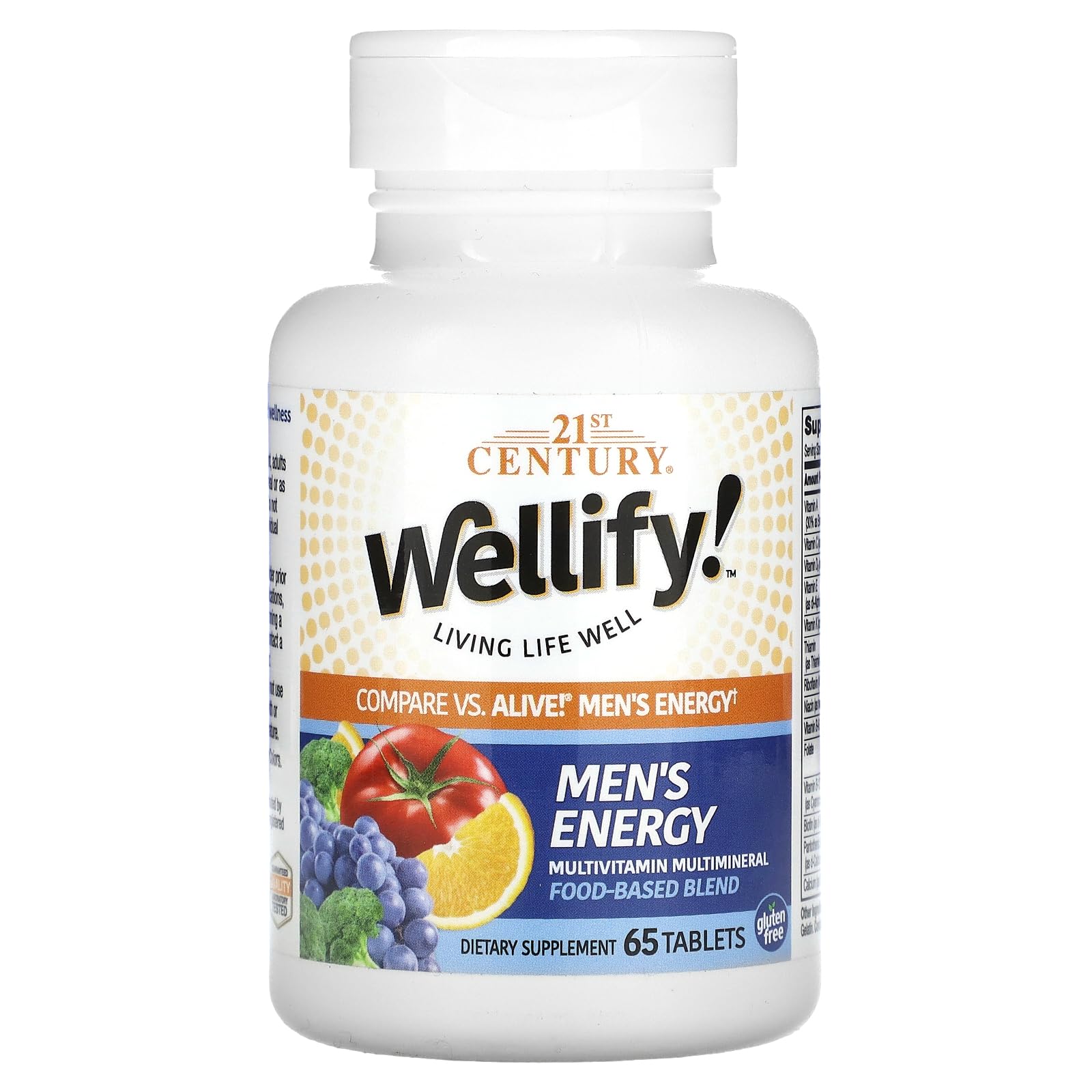 21st Century Wellify Men's Energy Multivitamins with Minerals, 65 Count