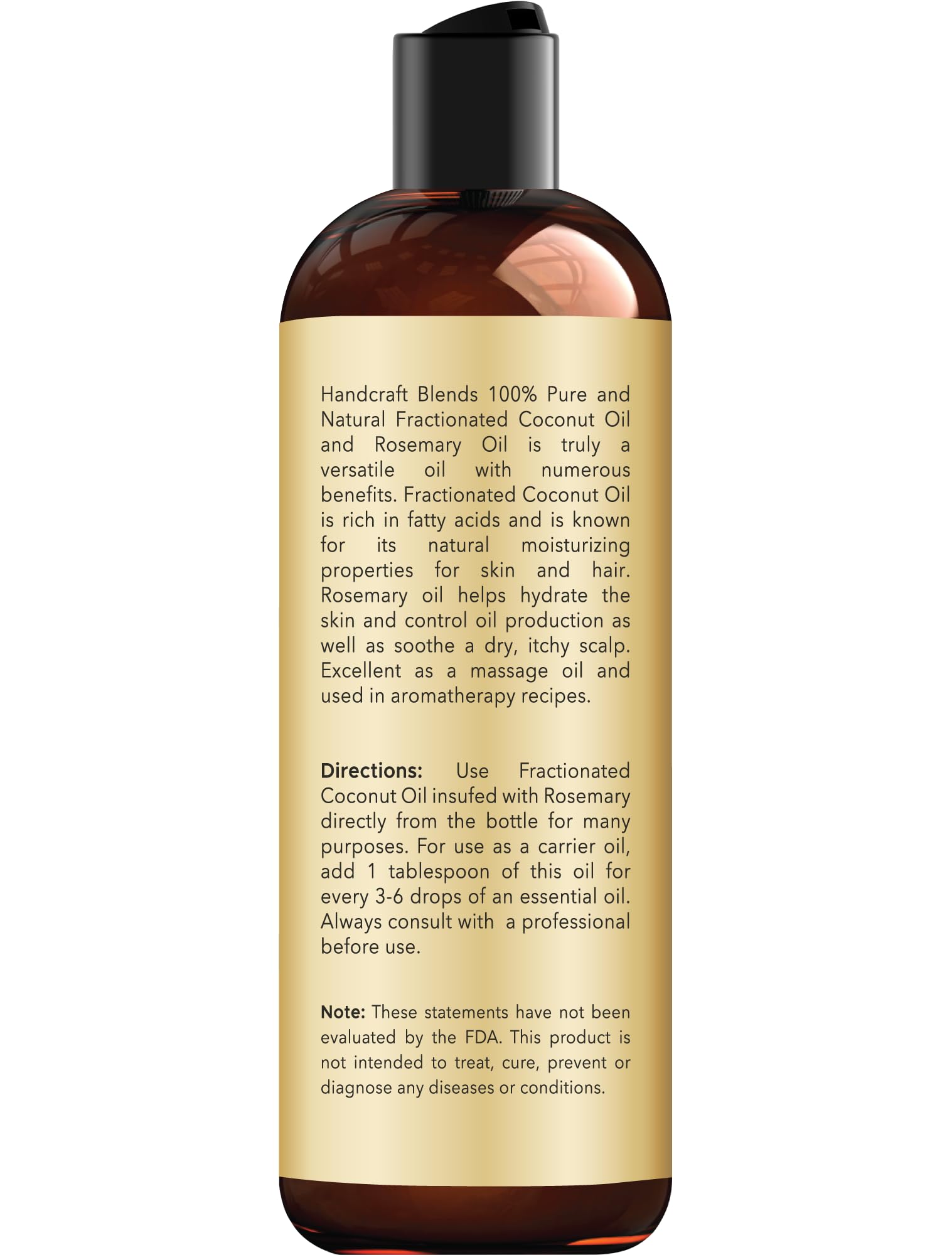 Handcraft Blends Sweet Almond Oil with Rosemary Oil - 8 Fl Oz - 100% Pure and Natural - Premium Grade Carrier Oil for Skin and Hair - Hair and Body - Massage