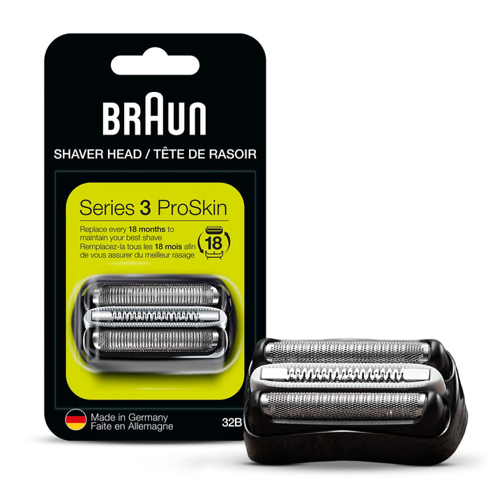 Braun Series 3 Pro Skin Electric Shaver Replacement Head - 32B - Compatible with Electric Razors 3000s, 3010s, 3040s, 3050cc, 3070cc, 3080s, 3090cc