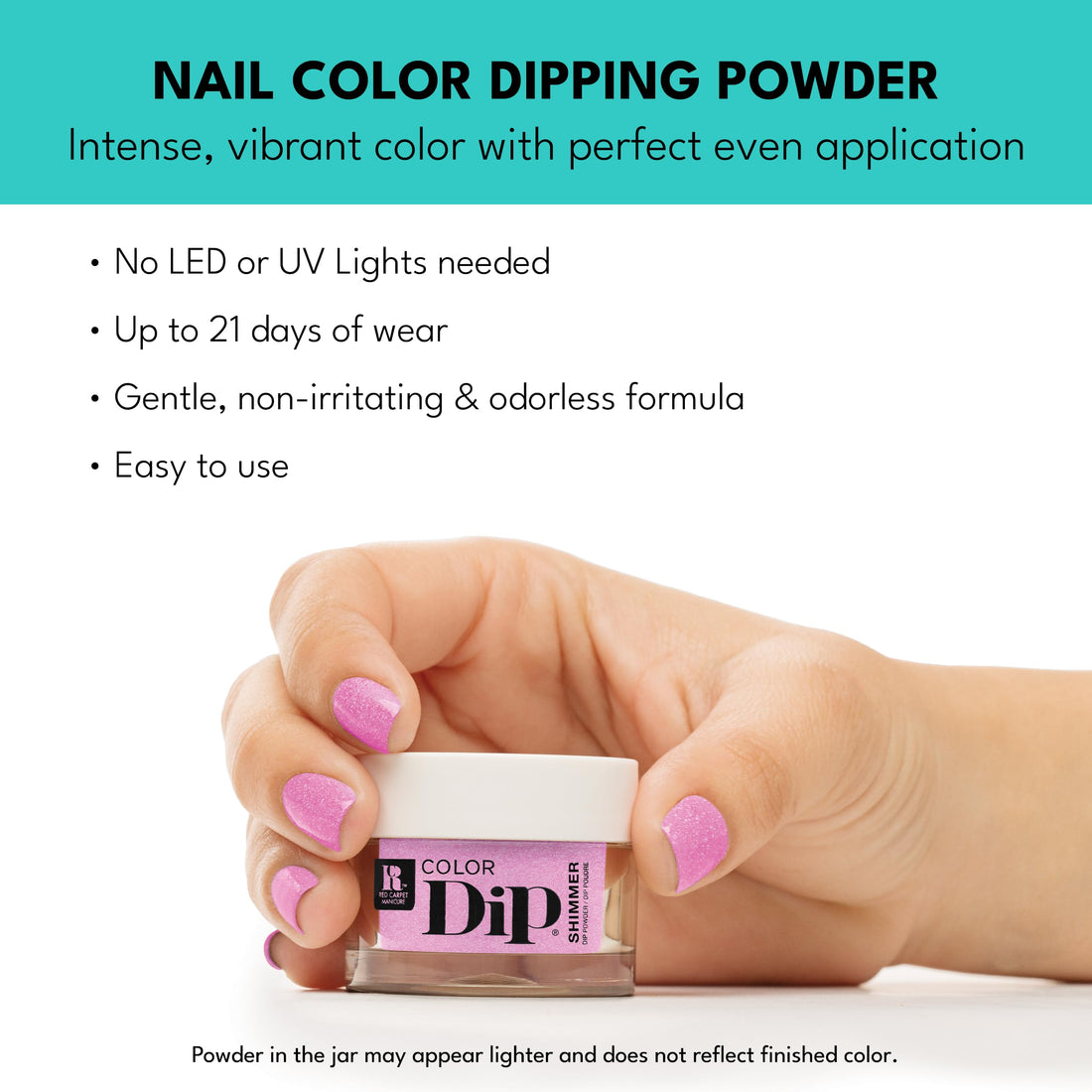 Red Carpet Manicure Color Dip Nail Dip Powder, Bright As Can Be Pink 0.3 oz