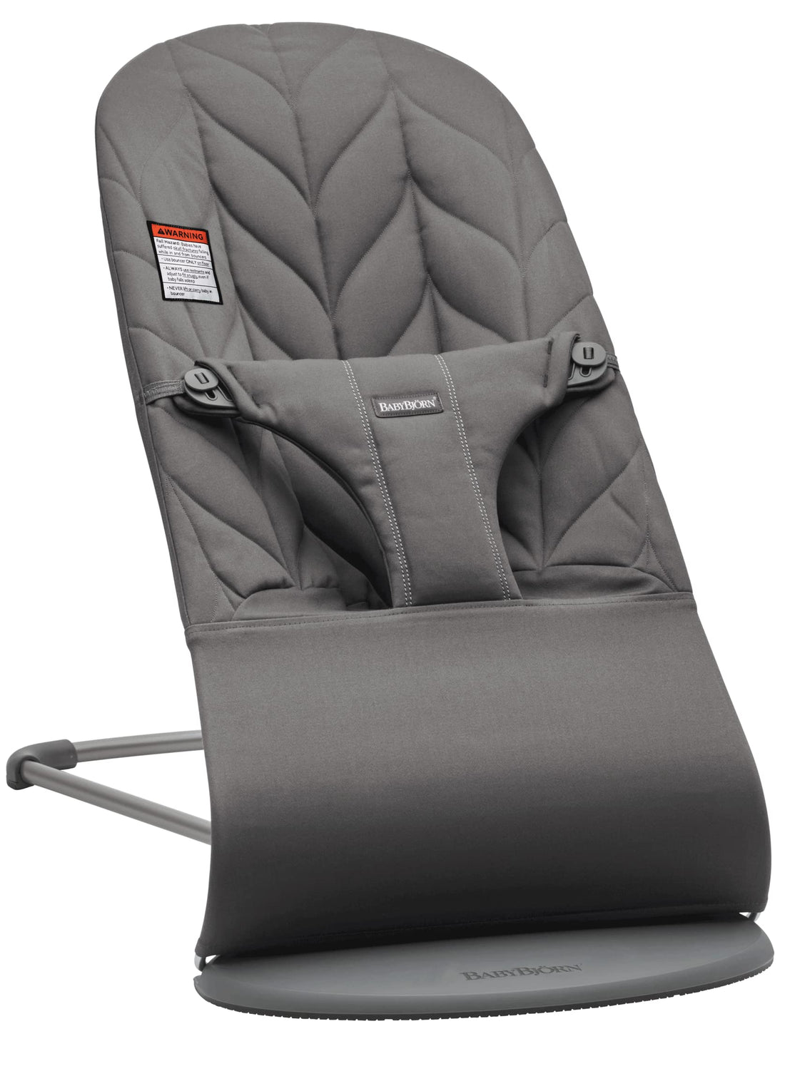 BabyBjörn Bouncer Bliss, Cotton, Petal Quilt, Anthracite 2-in-1 Adjustable Baby Bouncer Seat and Toddler Chair, Newborn to Toddler (8-29 lbs), 4 positions, Lightweight & Portable
