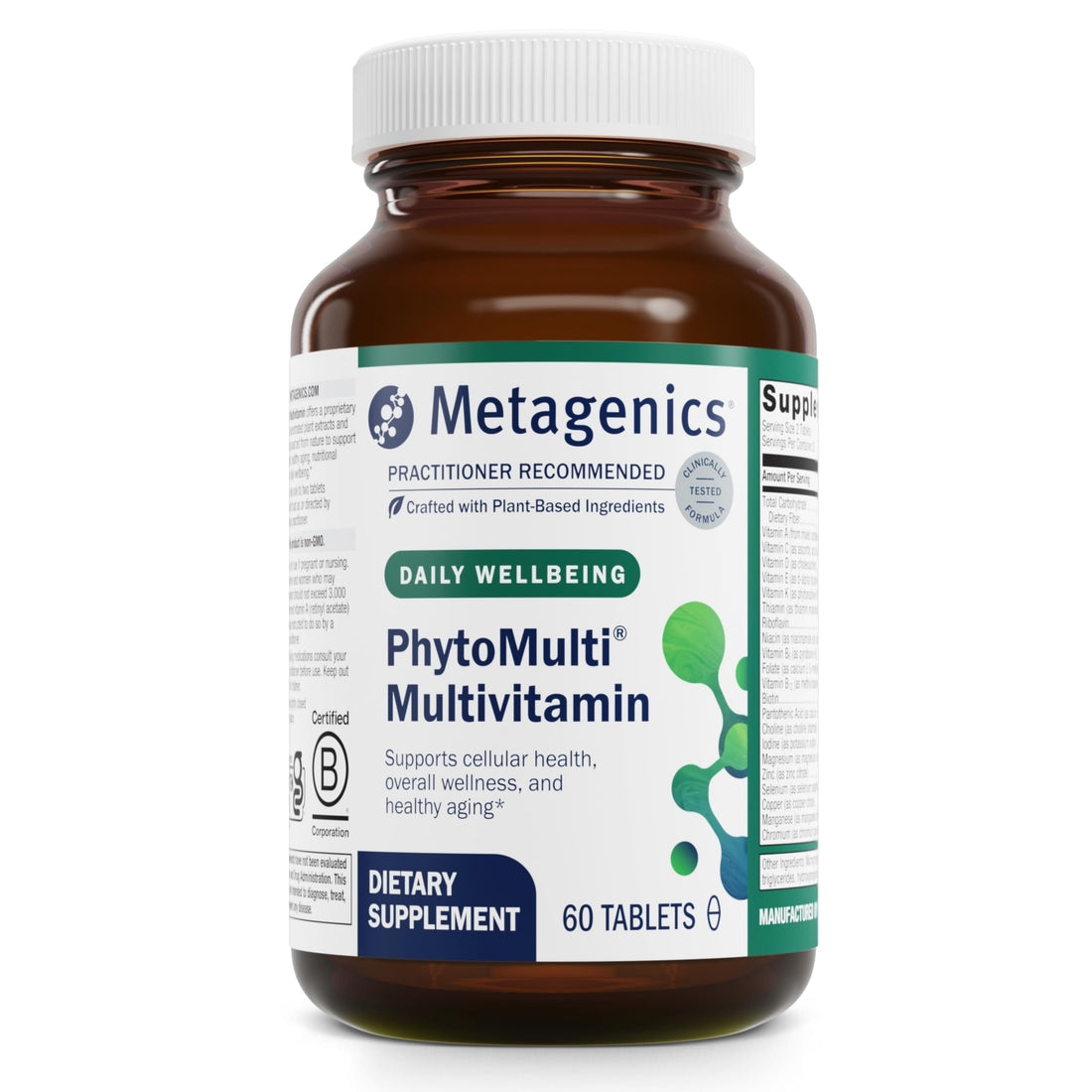 Metagenics PhytoMulti Multivitamin Without Iron - Daily Multivitamin for Overall Health & Aging - 20+ Essential Vitamins & Minerals - with Vitamin B6, Lutein, Zeaxanthin & More - 60 Tablets