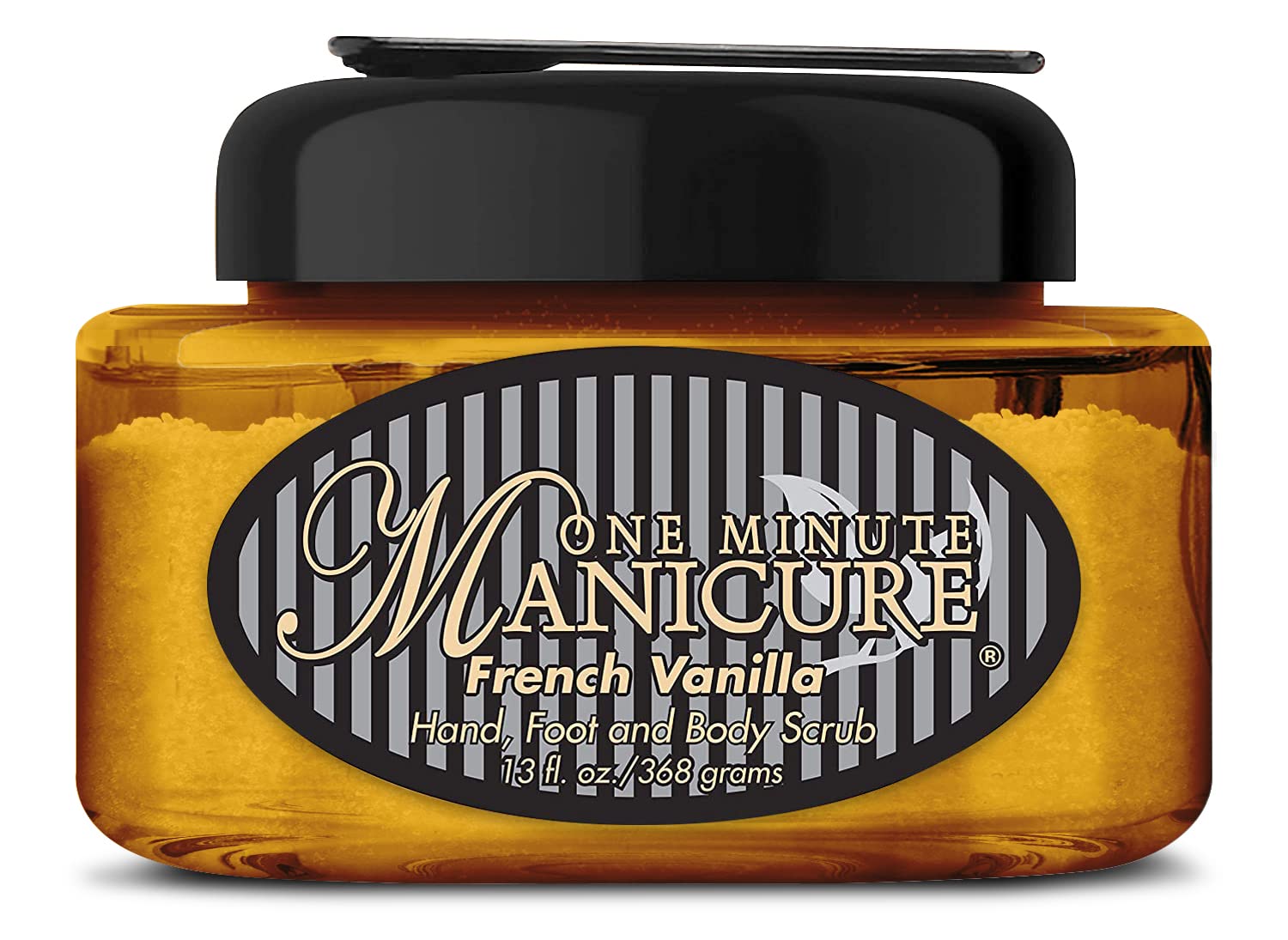 One Minute Manicure – Moisturizing Salt Scrub – 13 oz – Professionally Formulated To Exfoliate, Recondition & Moisturize Skin – Enhanced With Botanical Oils & Natural Sea Salts (French Vanilla)