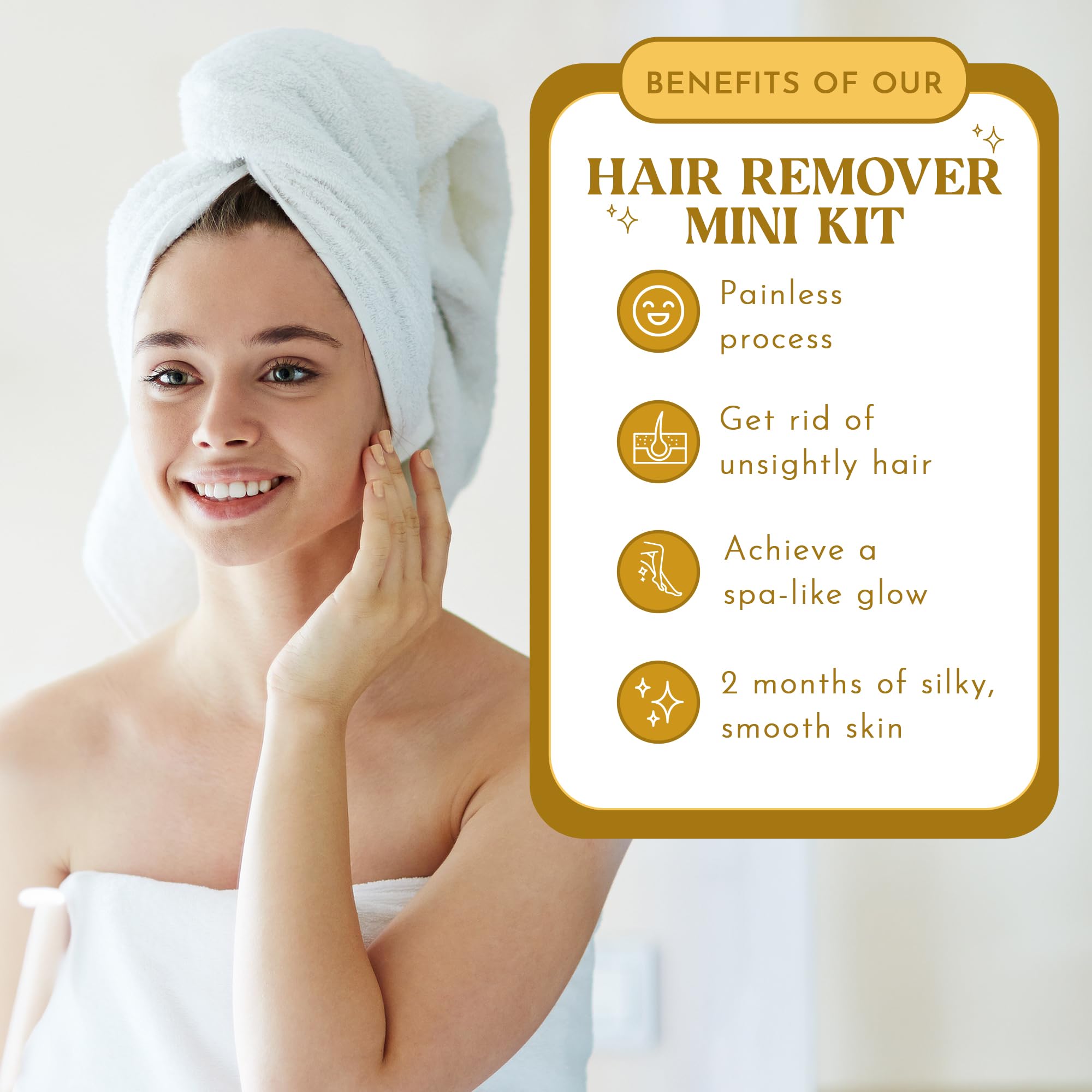 MOOM - Facial Sugaring Wax Travel Kit, Hair Removal for Chin, Eyebrows & Upper Lip - Made with Aloe Vera & Tea Tree Oil - Includes 1.6oz Jar, 6 Reusable Fabric Strips & 2 Wax Applicator Sticks