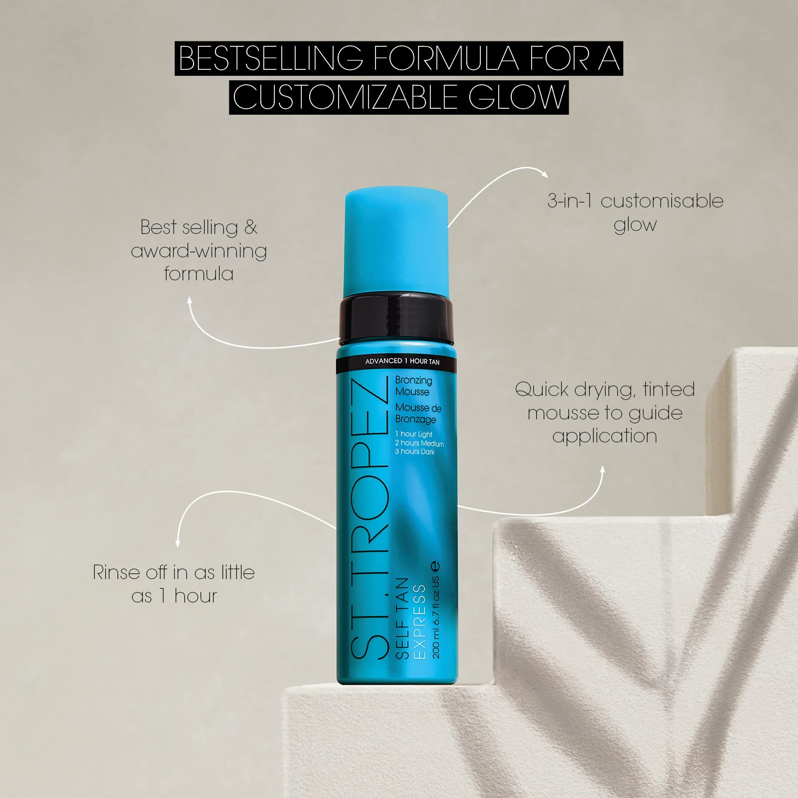 St. Tropez Self Tan Express Advanced Bronzing Mousse, 6.7 Fl Oz