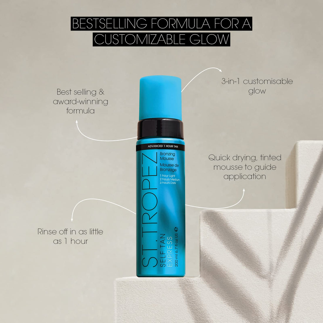 St. Tropez Self Tan Express Advanced Bronzing Mousse, 6.7 Fl Oz