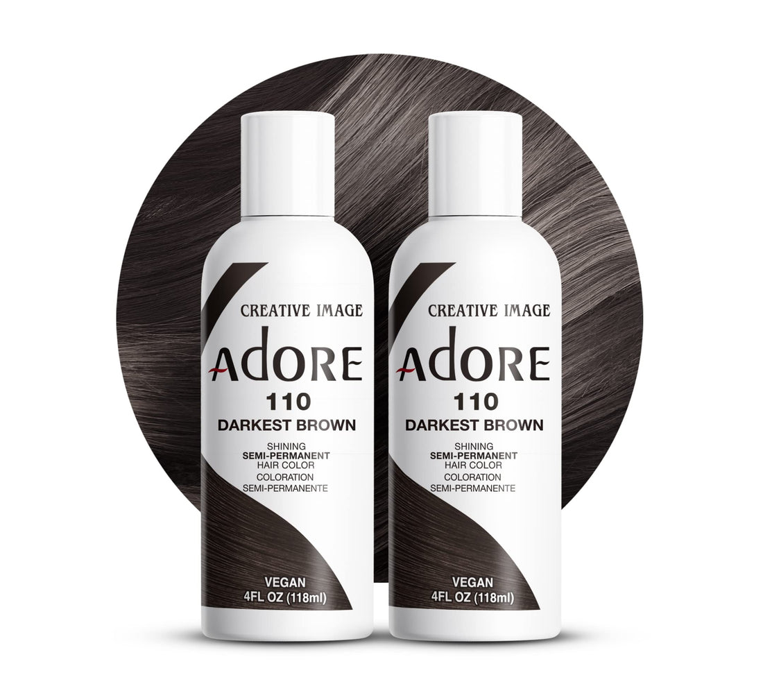 Adore SemiPermanent Haircolor 110 Darkest Brown 4 Ounce (118ml) (2 Pack)