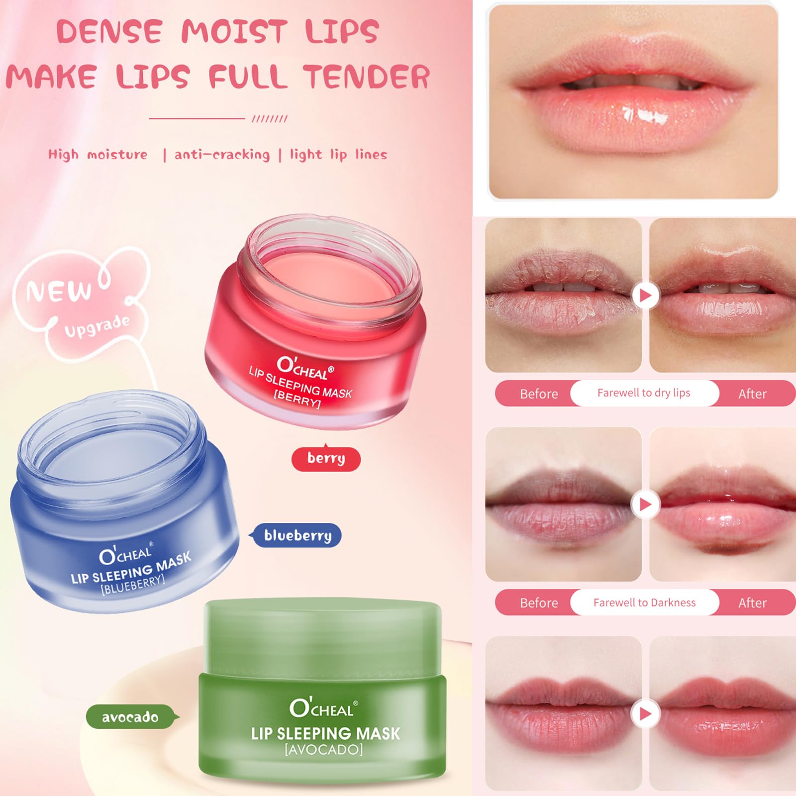 Lip Sleeping Mask,Lip Mask Overnight,Lip Masks,Nourish Hydrating Sleeping Lip Mask,Intense Hydration Night Sleep Lip Mask,Moisturize Lip Balm for Restore,Hydrate Dry Chapped Lips,Berry,0.7oz